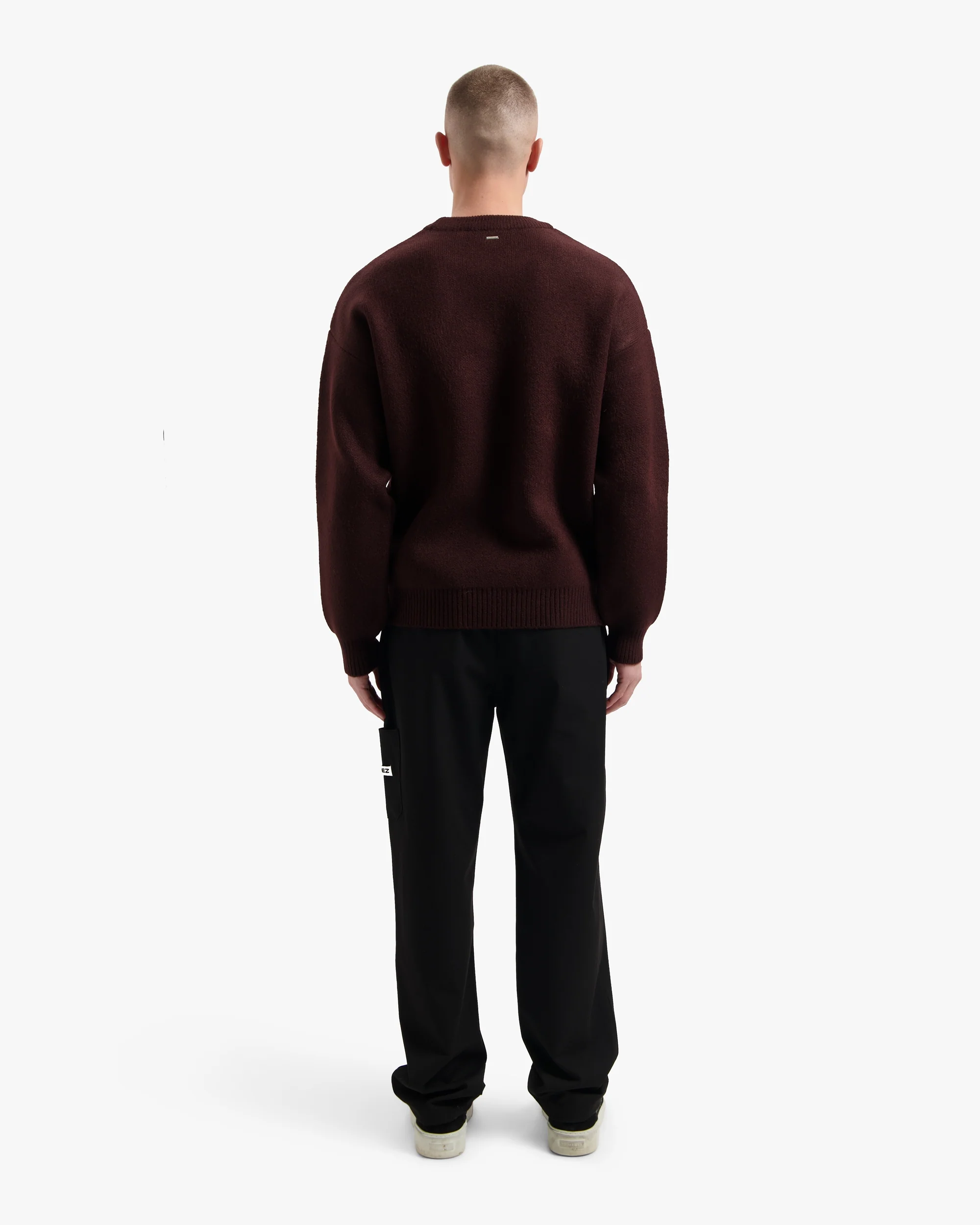 Croyez Etiquette Knit Sweater | Burgundy - Image 6