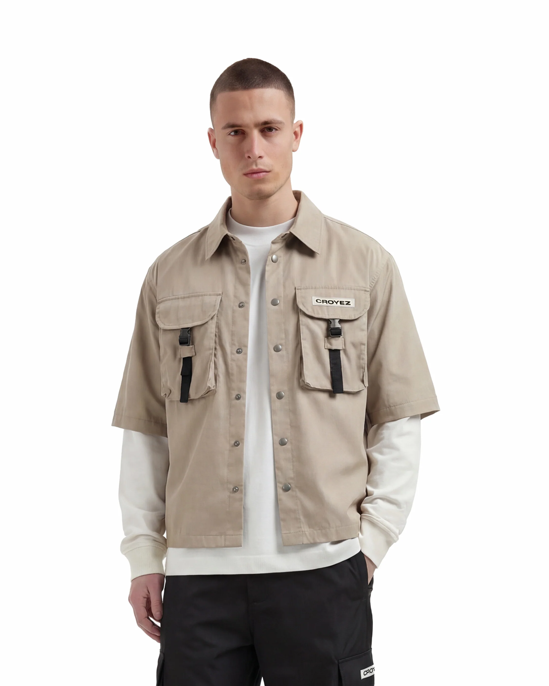 Croyez Etiquette Nylon Jacket | Beige - Image 3