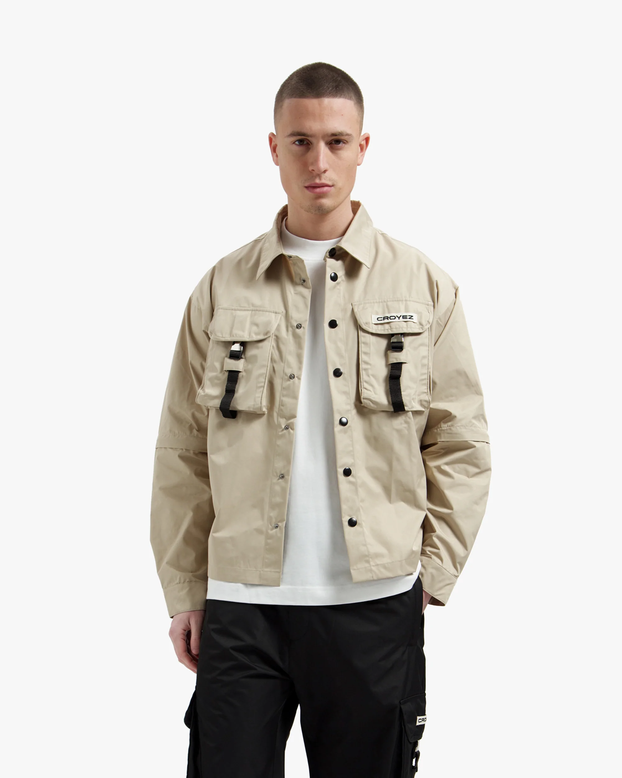 Croyez Etiquette Nylon Jacket | Beige - Image 4