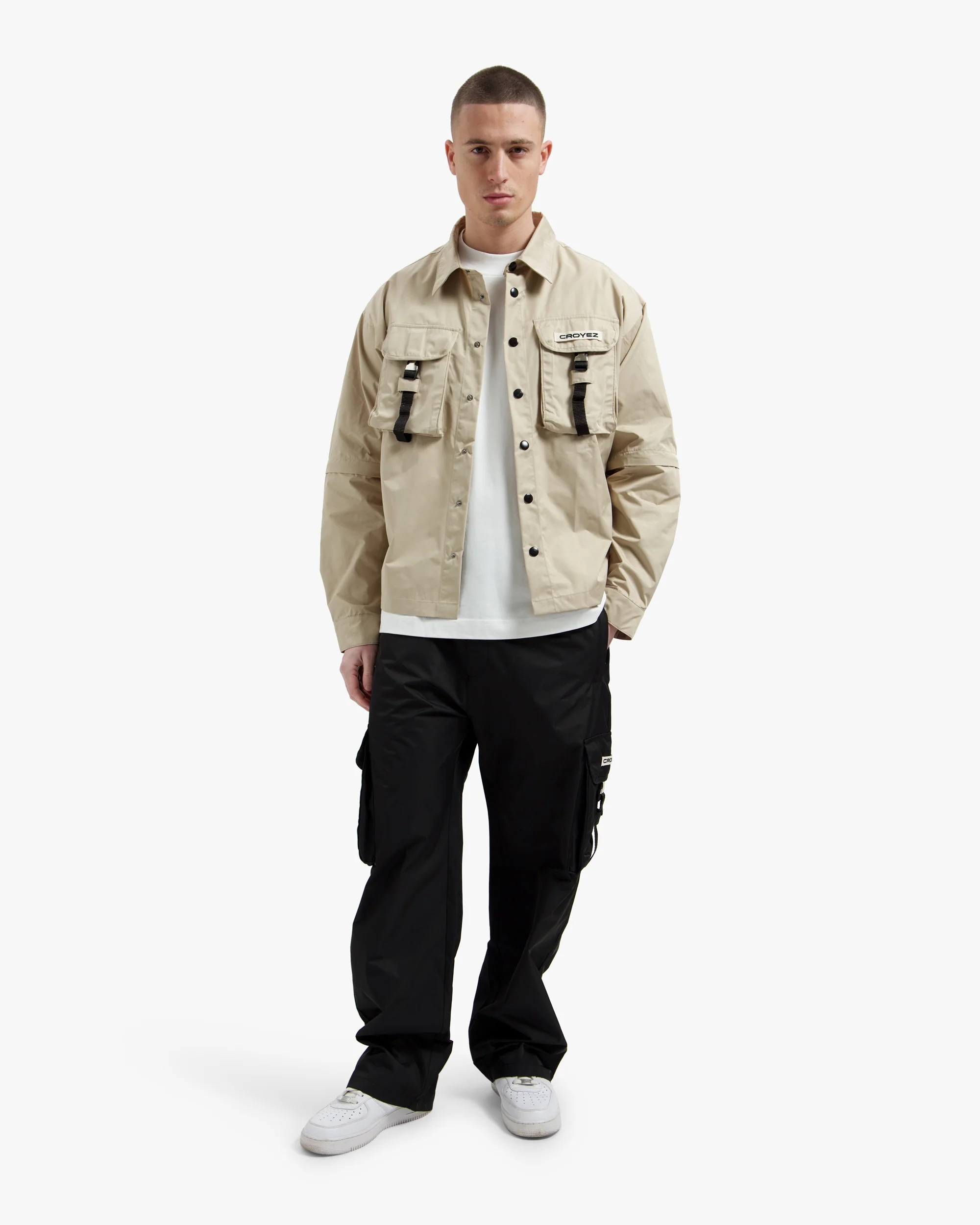 Croyez Etiquette Nylon Jacket | Beige - Image 7