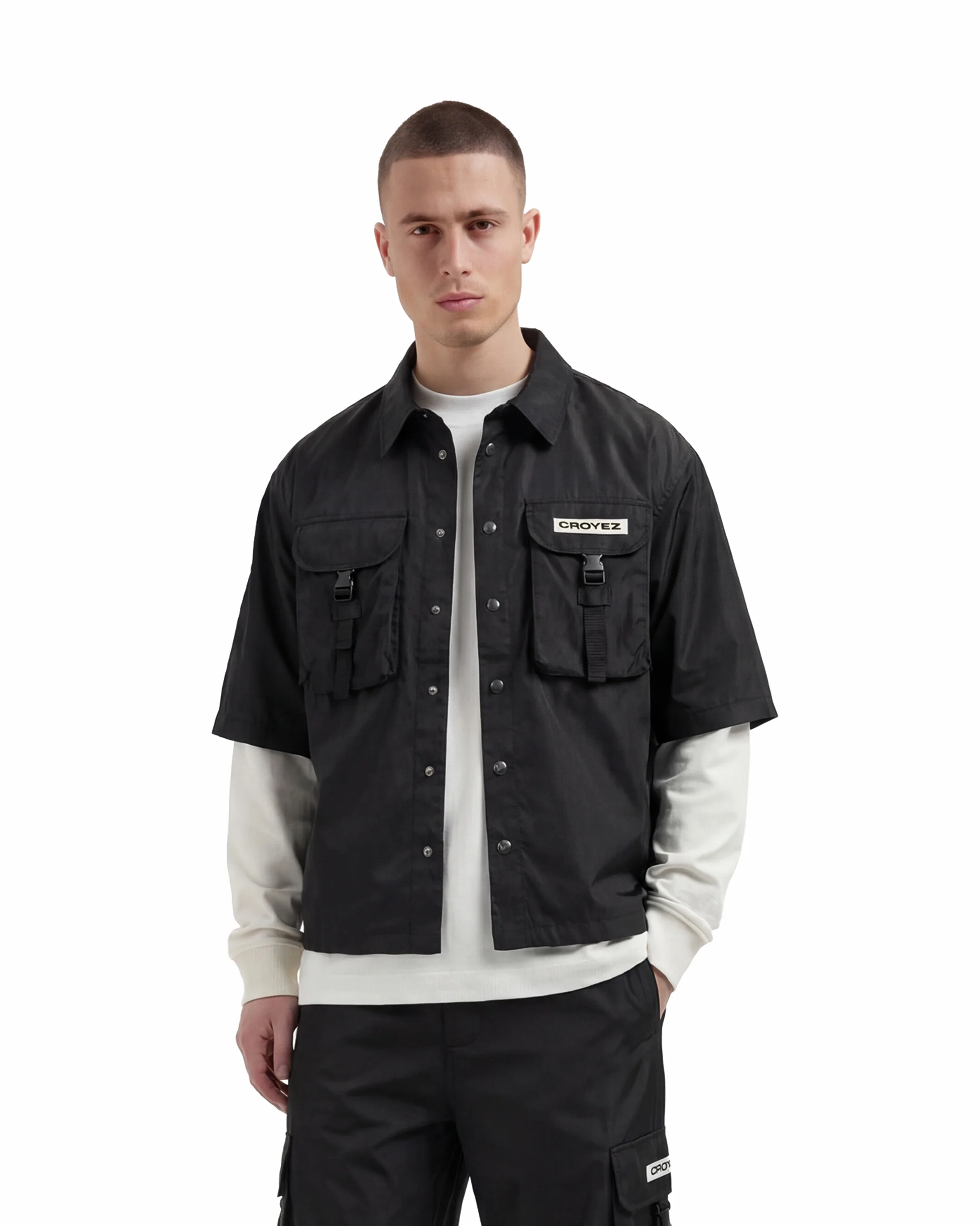 Croyez Etiquette Nylon Jacket | Black - Image 3