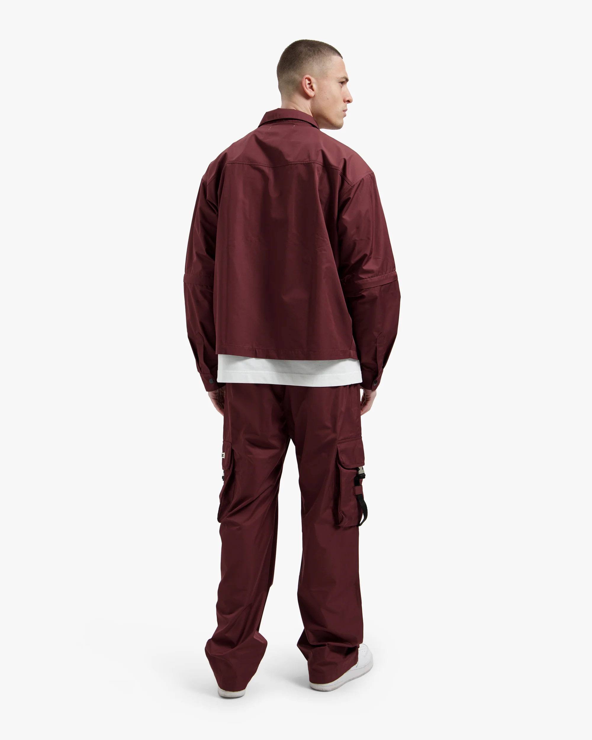 Croyez Etiquette Nylon Jacket | Burgundy - Image 8