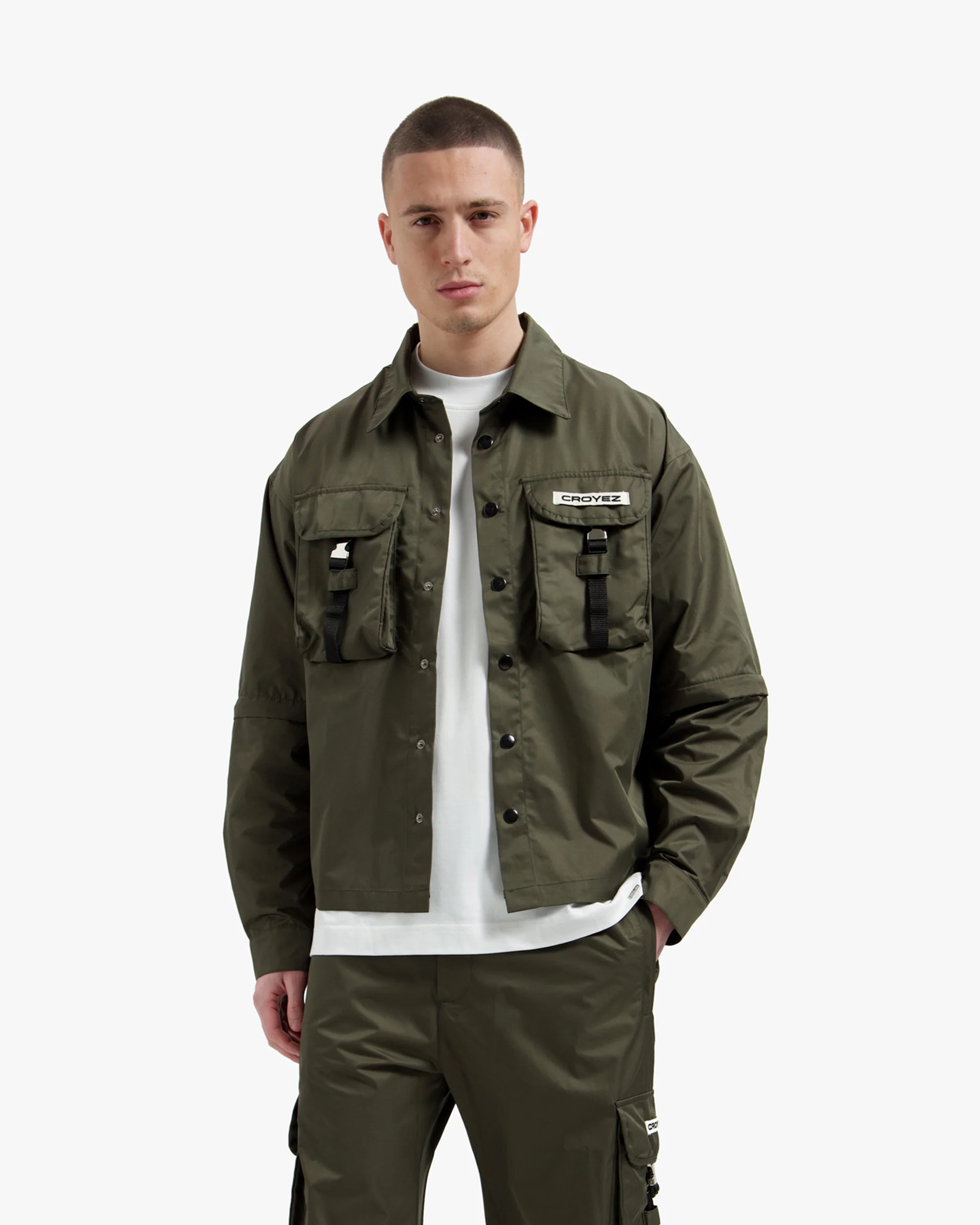 Croyez Etiquette Nylon Jacket | Dusty Olive - Image 4