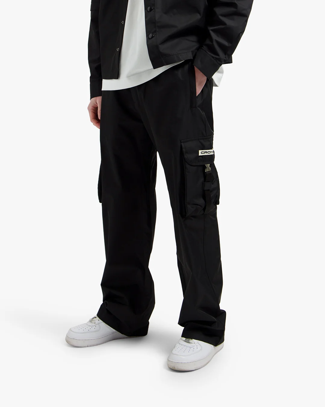 Croyez Etiquette Nylon Pants | Black - Image 3