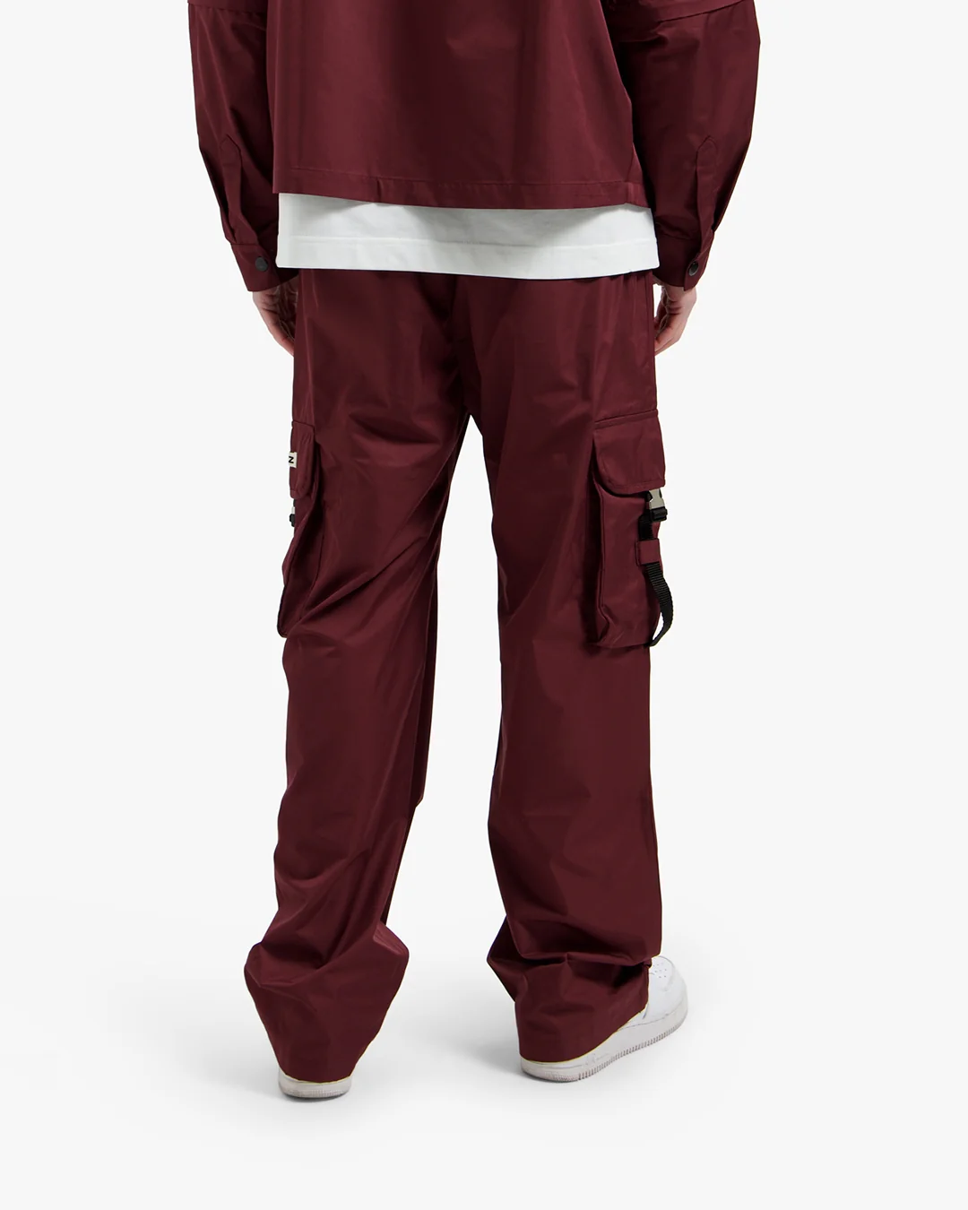 Croyez Etiquette Nylon Pants | Burgundy - Image 4