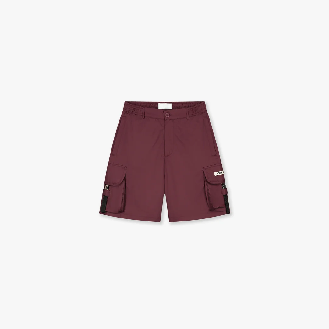 Croyez Etiquette Nylon Shorts | Burgundy