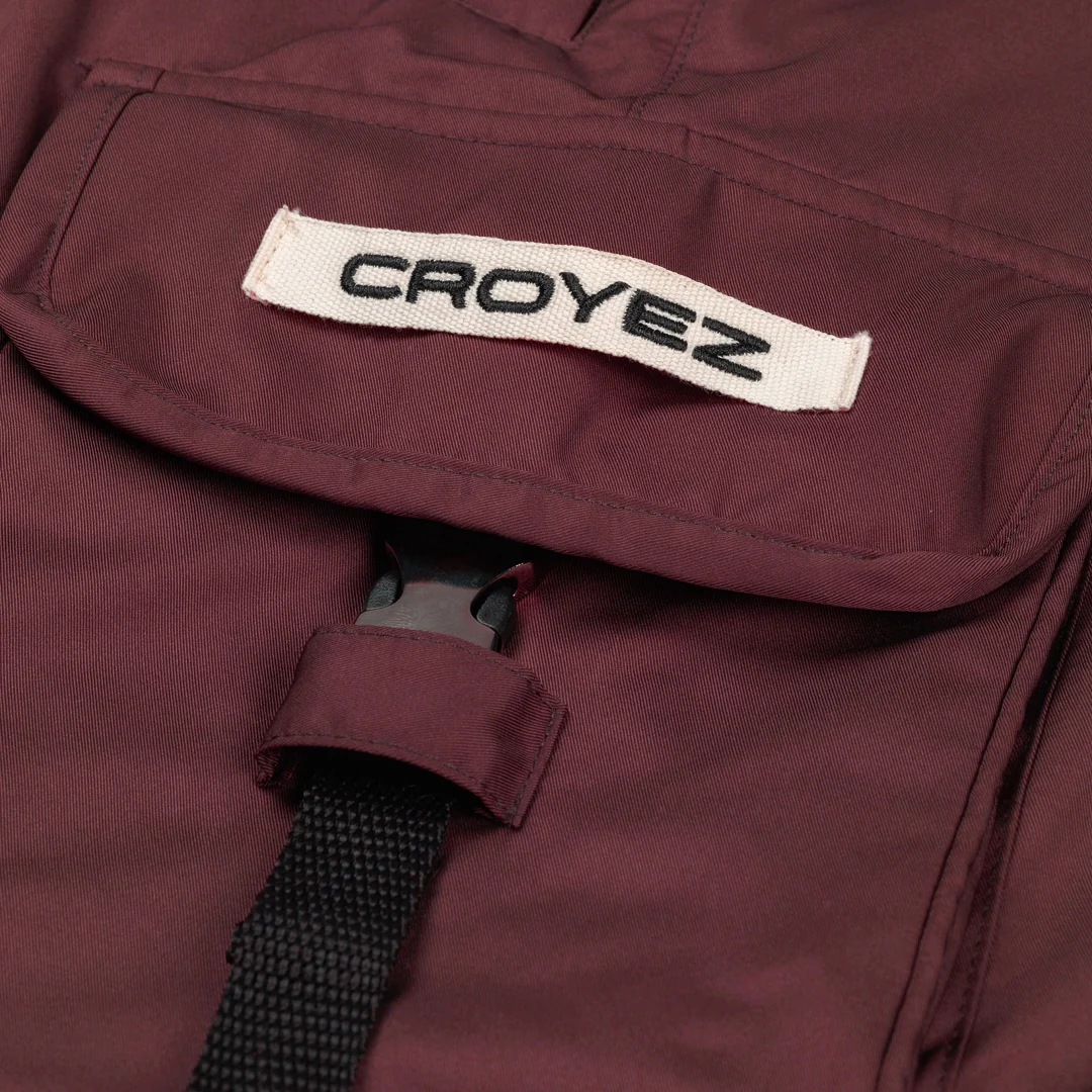 Croyez Etiquette Nylon Shorts | Burgundy - Image 7