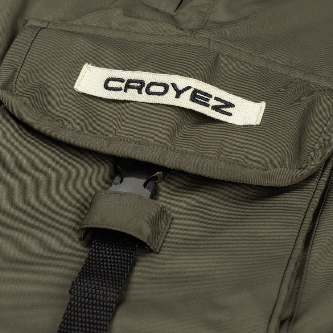 Croyez Etiquette Nylon Shorts | Dusty Olive - Image 7