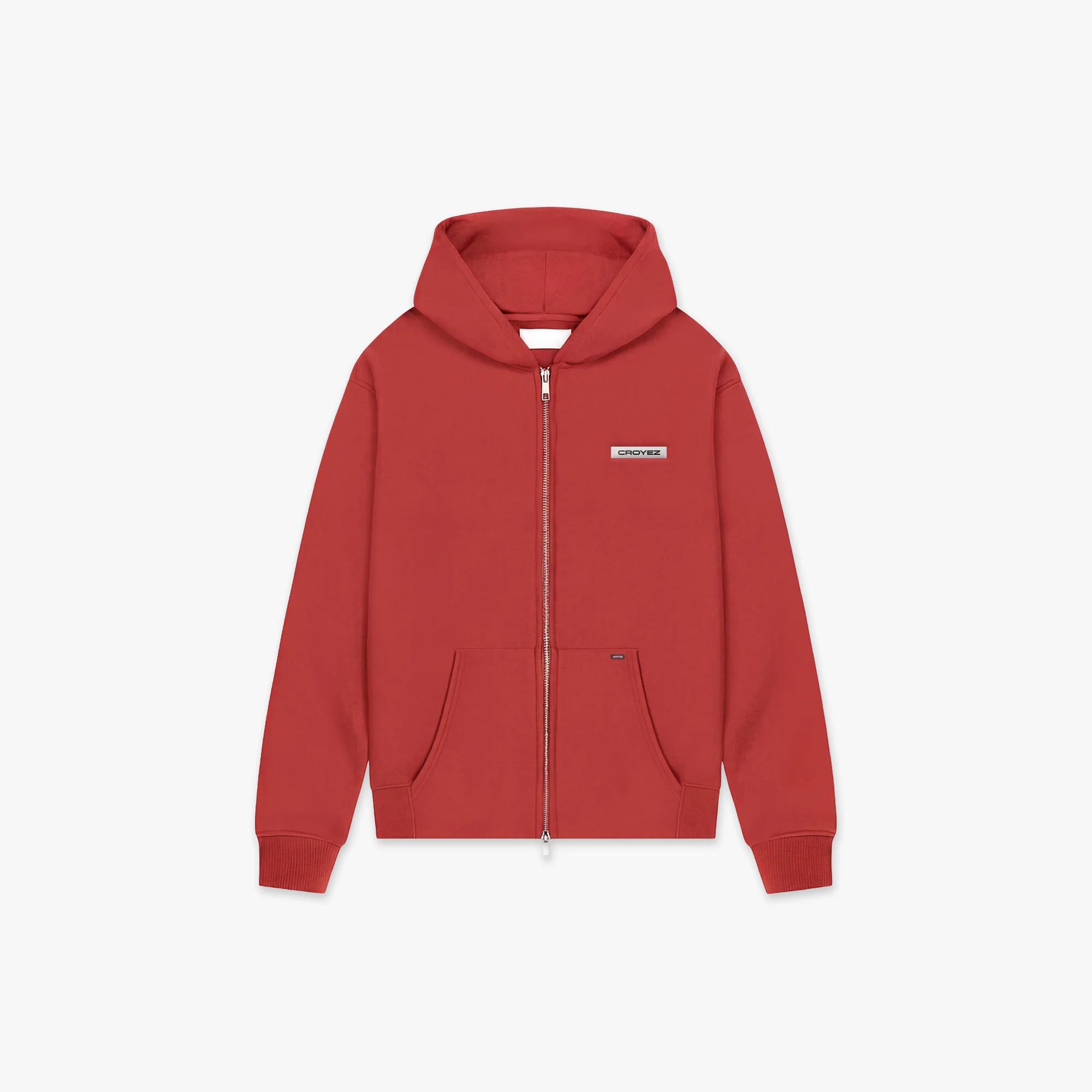 Croyez Etiquette Zip Hoodie | Red