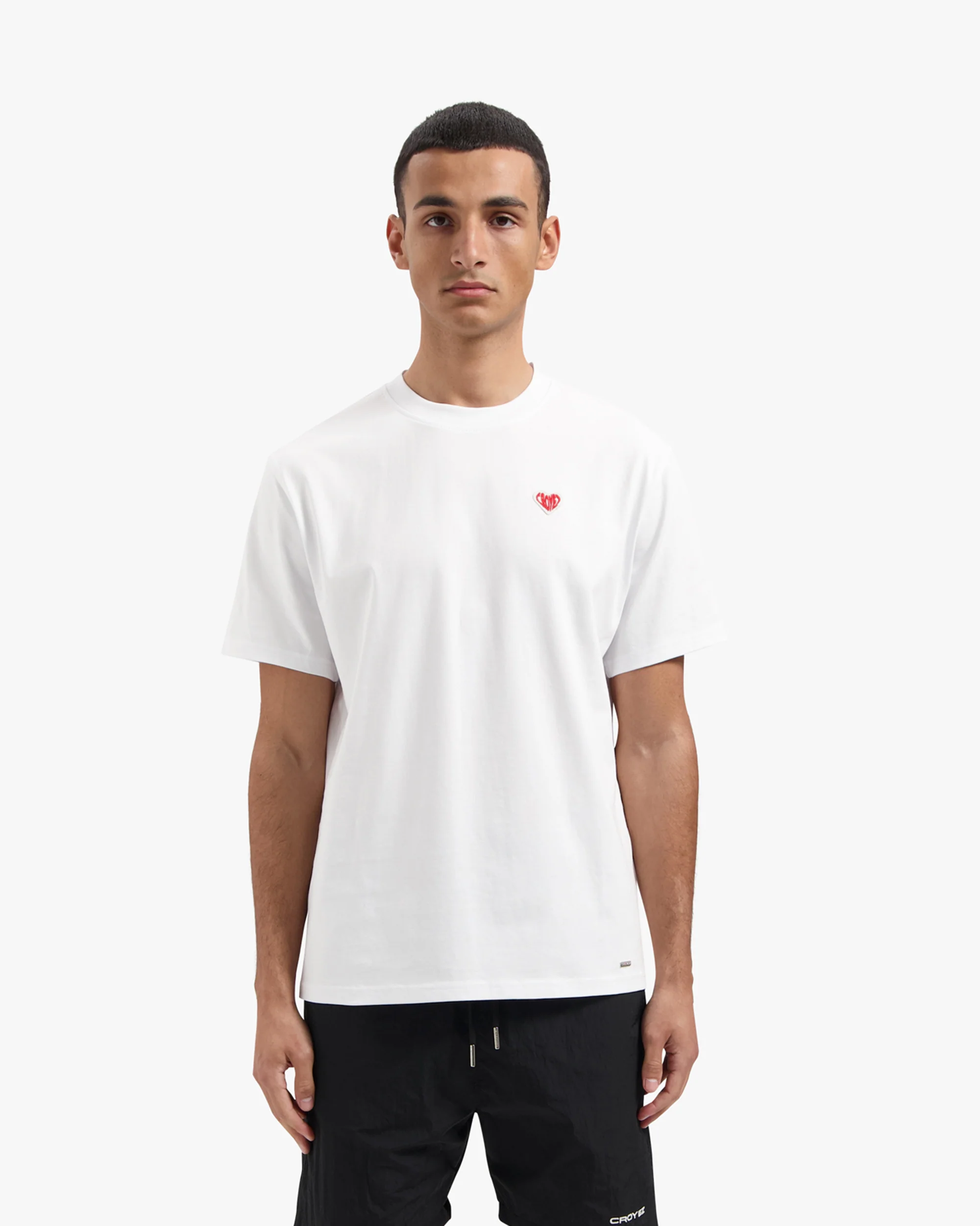 CROYEZ FELT HEART T-SHIRT | WHITE/RED - Image 3