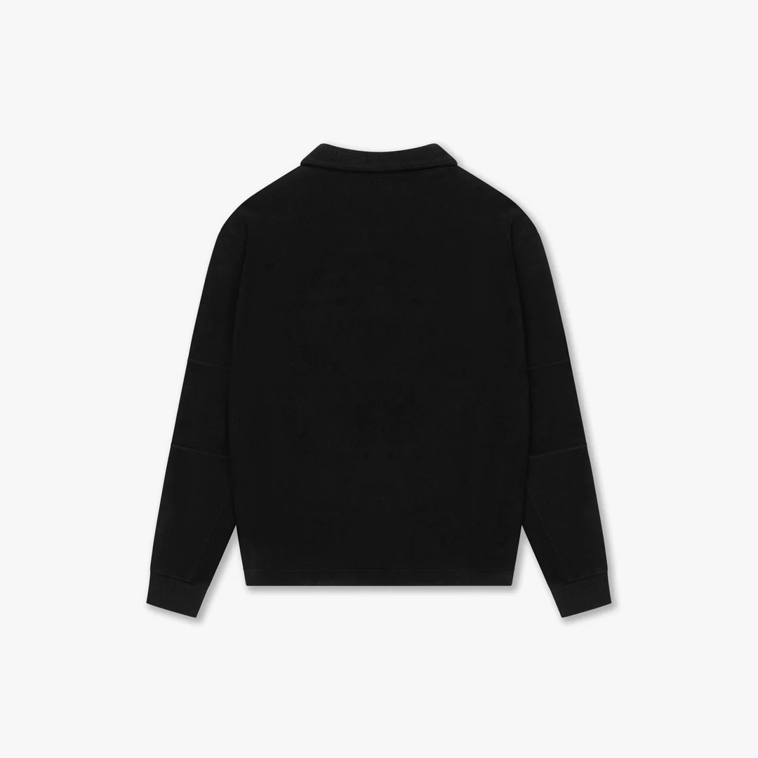 CROYEZ FLEECE POLO SWEATER | BLACK - Image 2