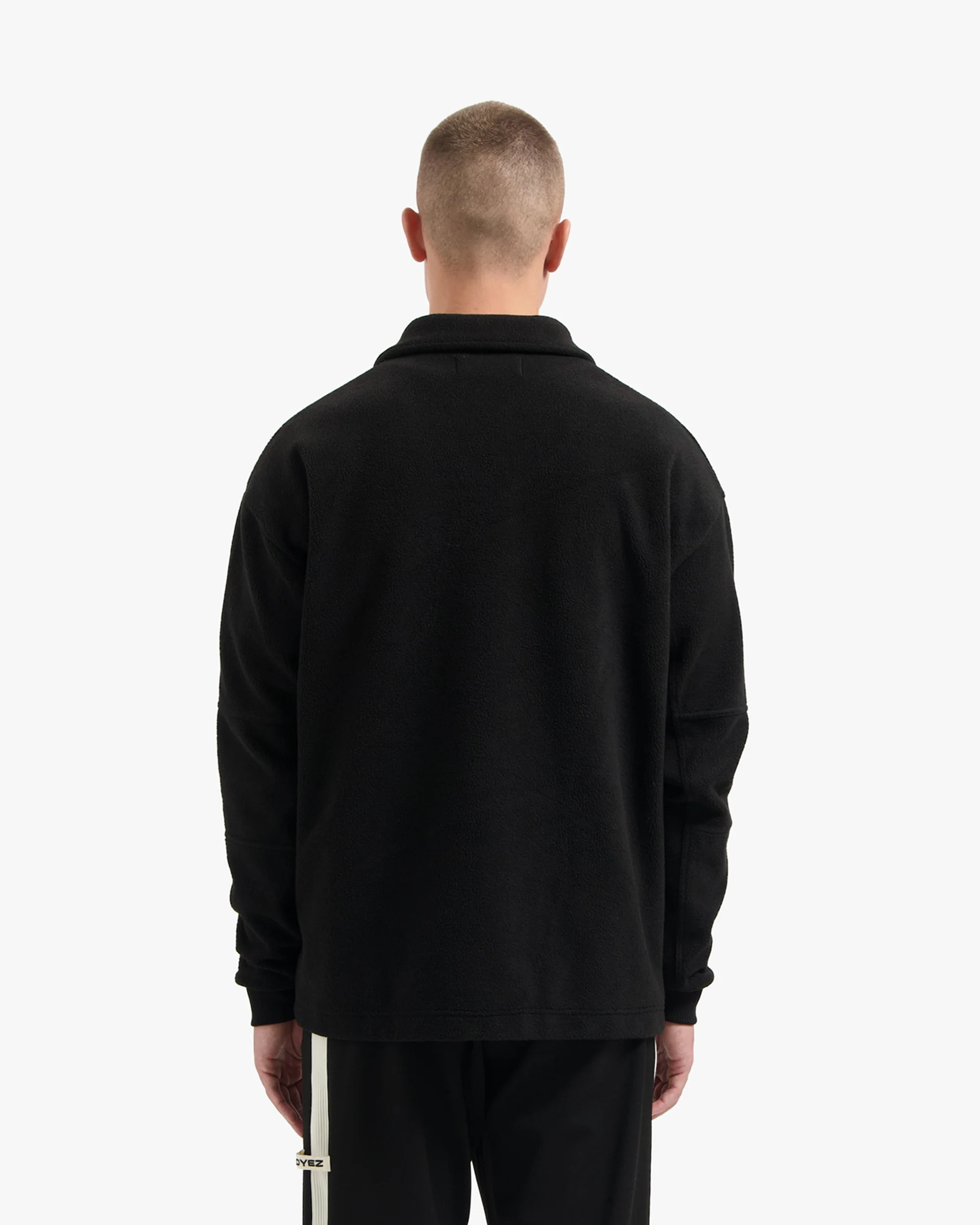 CROYEZ FLEECE POLO SWEATER | BLACK - Image 4