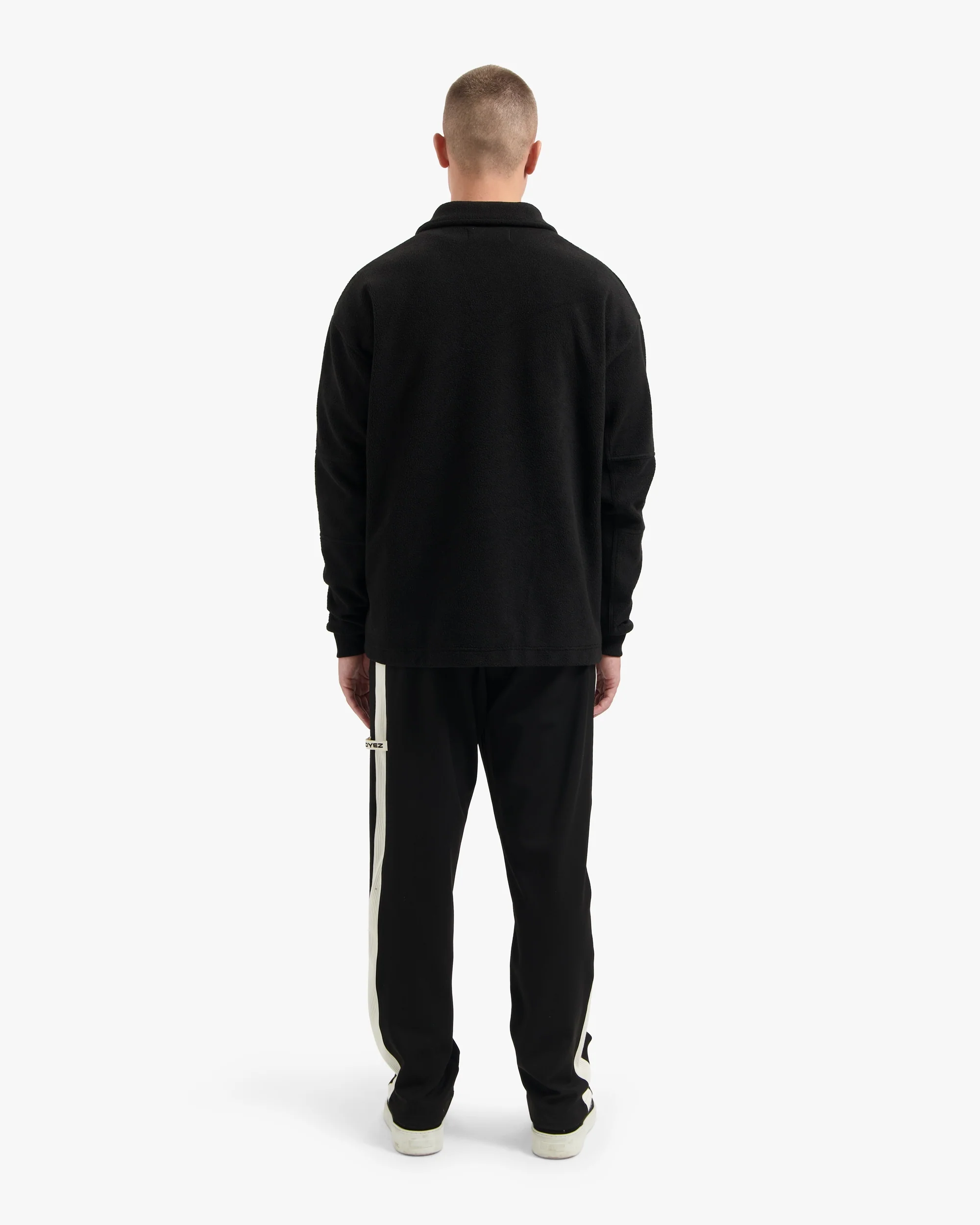 CROYEZ FLEECE POLO SWEATER | BLACK - Image 7
