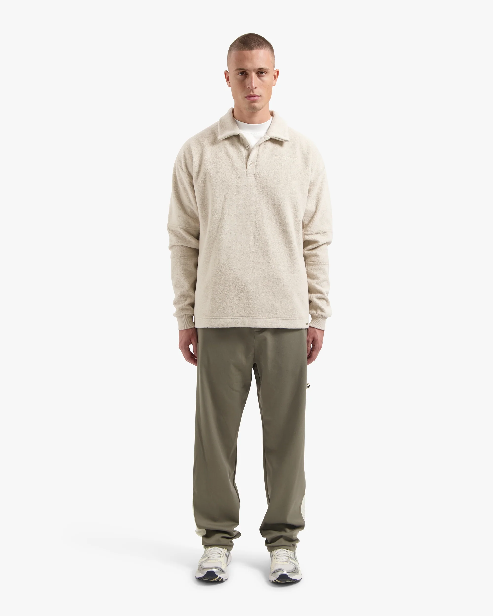 CROYEZ FLEECE POLO SWEATER | SAND - Image 5