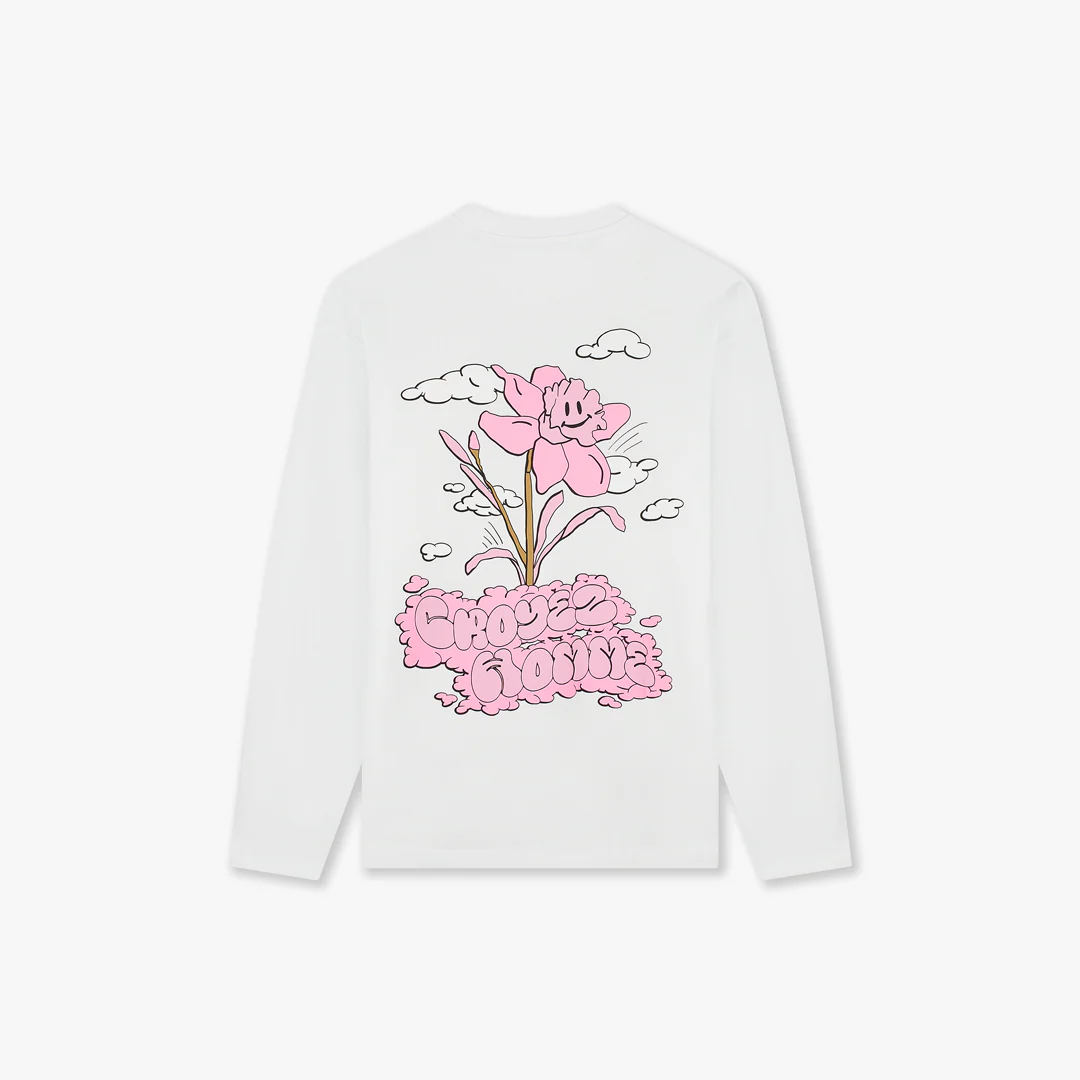 Croyez Fleur Heureuse Longsleeve | White - Image 2
