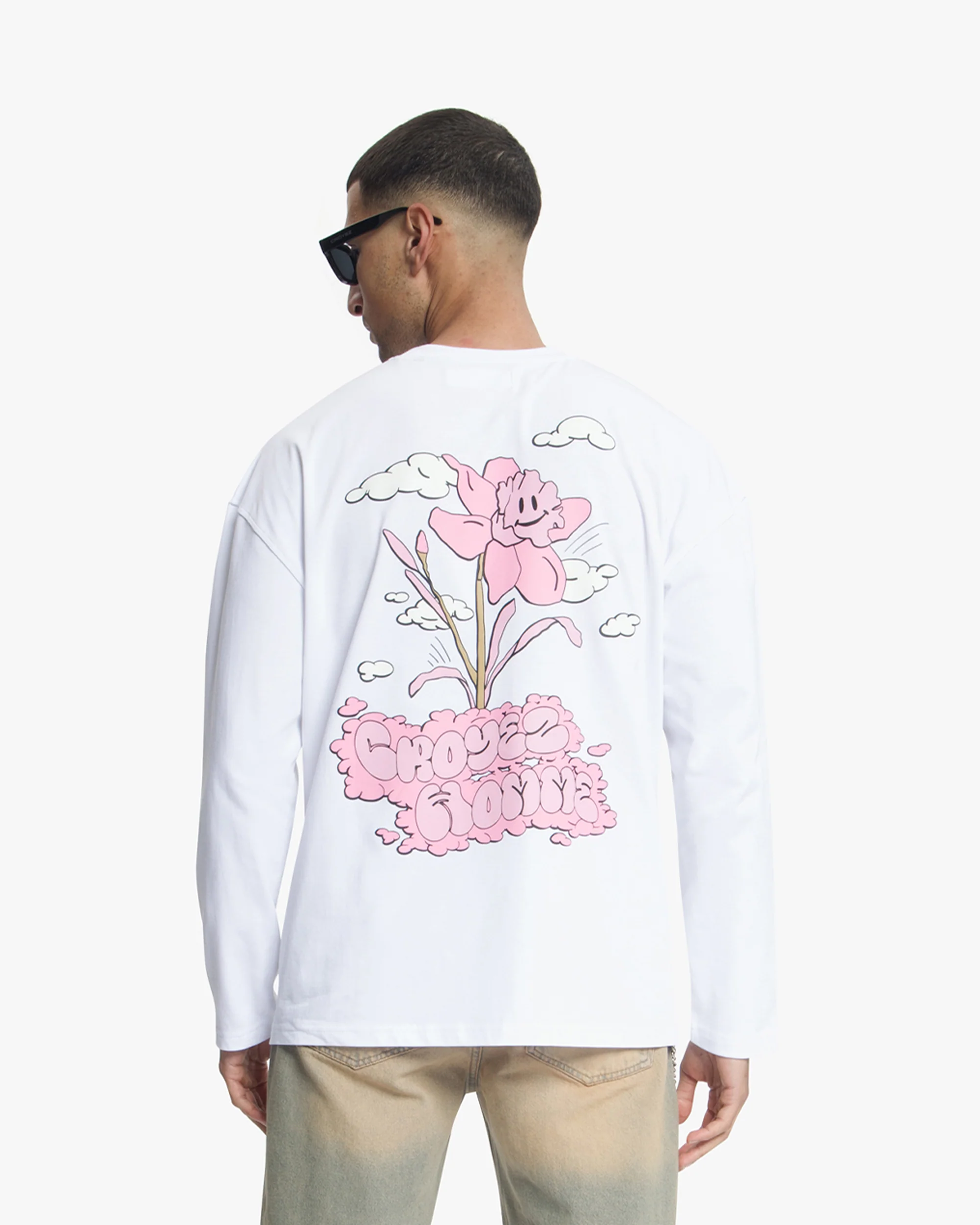 Croyez Fleur Heureuse Longsleeve | White - Image 4