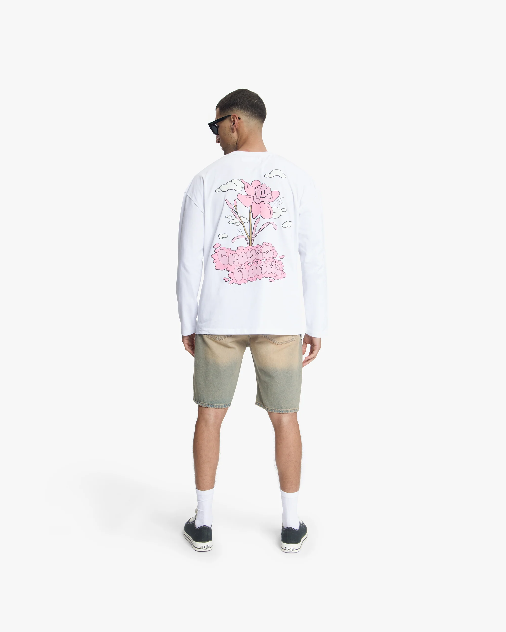 Croyez Fleur Heureuse Longsleeve | White - Image 6