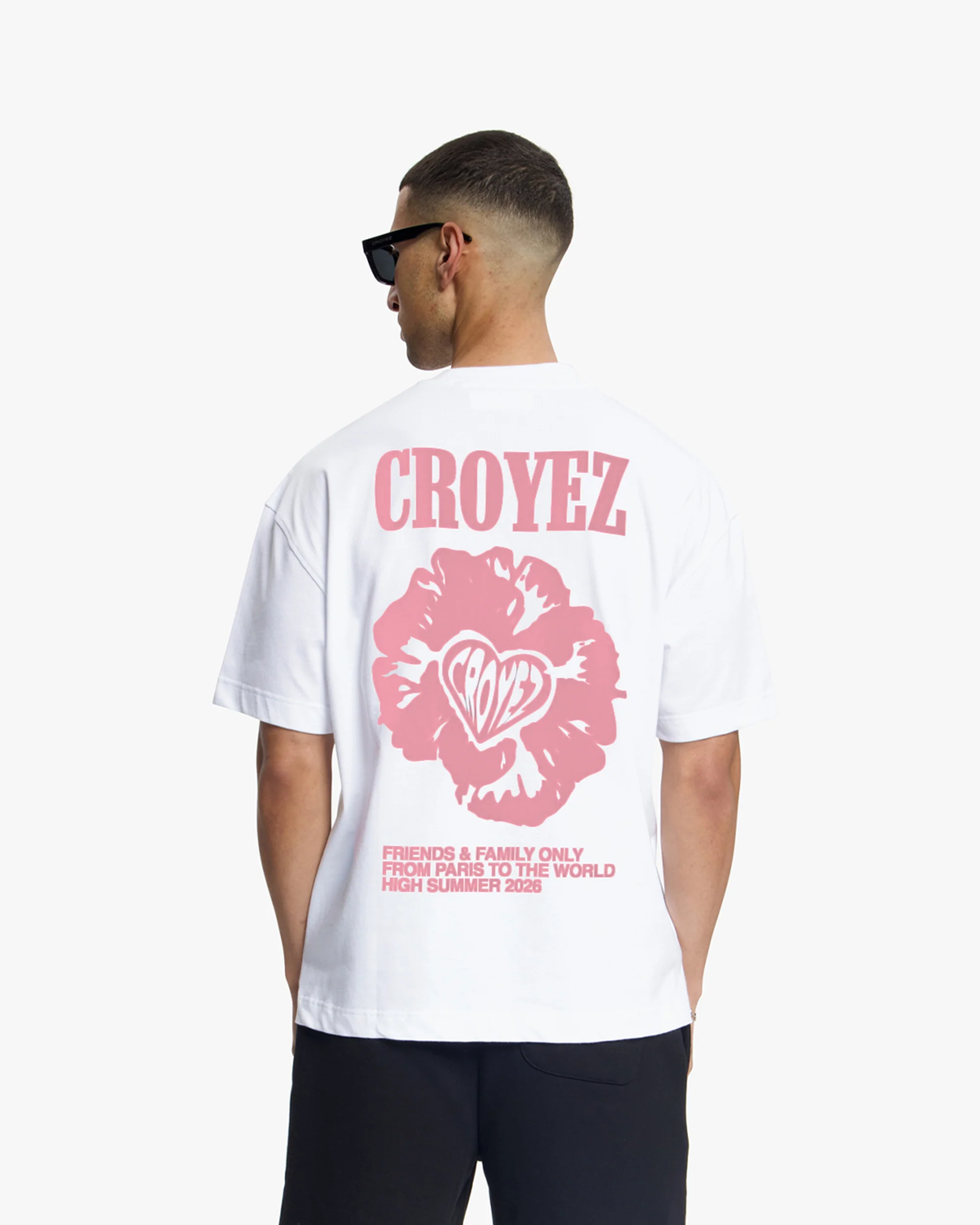 Croyez Flower And Heart T-Shirt | White/Pink - Image 4
