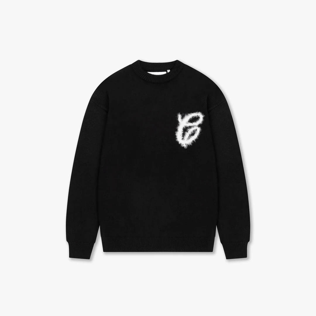 CROYEZ FLUFFY ESSENCE KNIT SWEATER | BLACK
