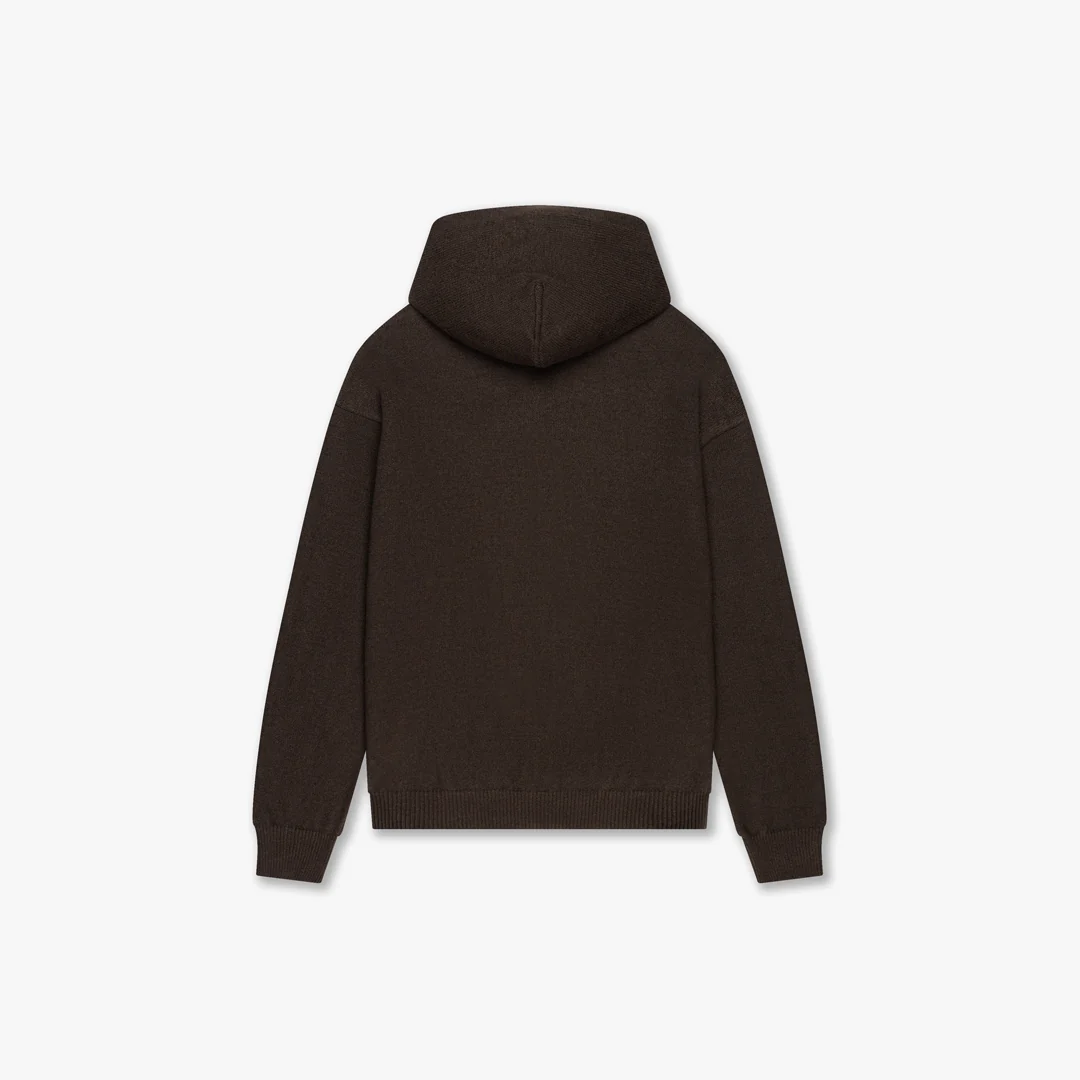 CROYEZ FLUFFY ESSENCE KNIT ZIP-HOODIE | BROWN - Image 2