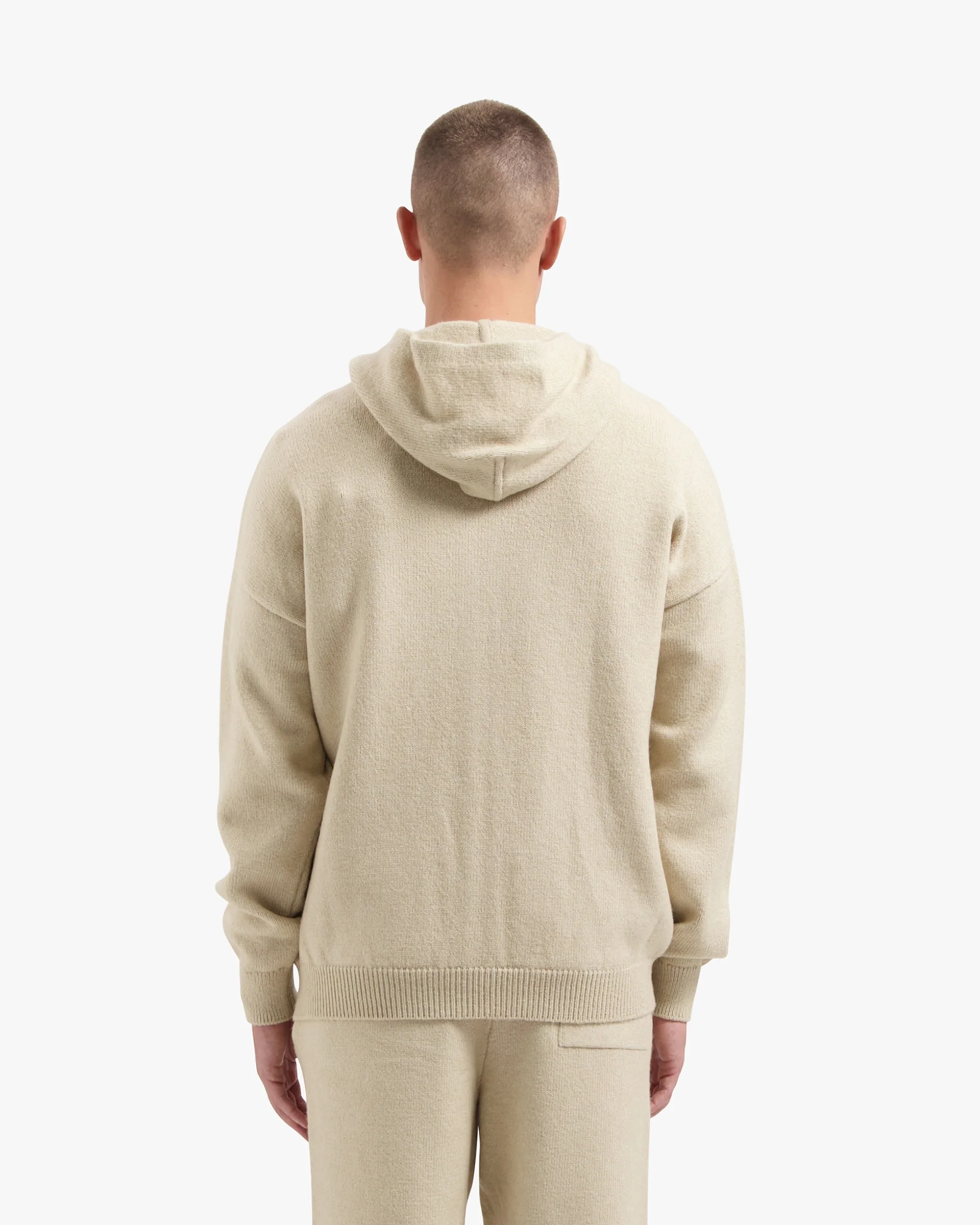 CROYEZ FLUFFY ESSENCE KNIT ZIP-HOODIE | SAND - Image 4