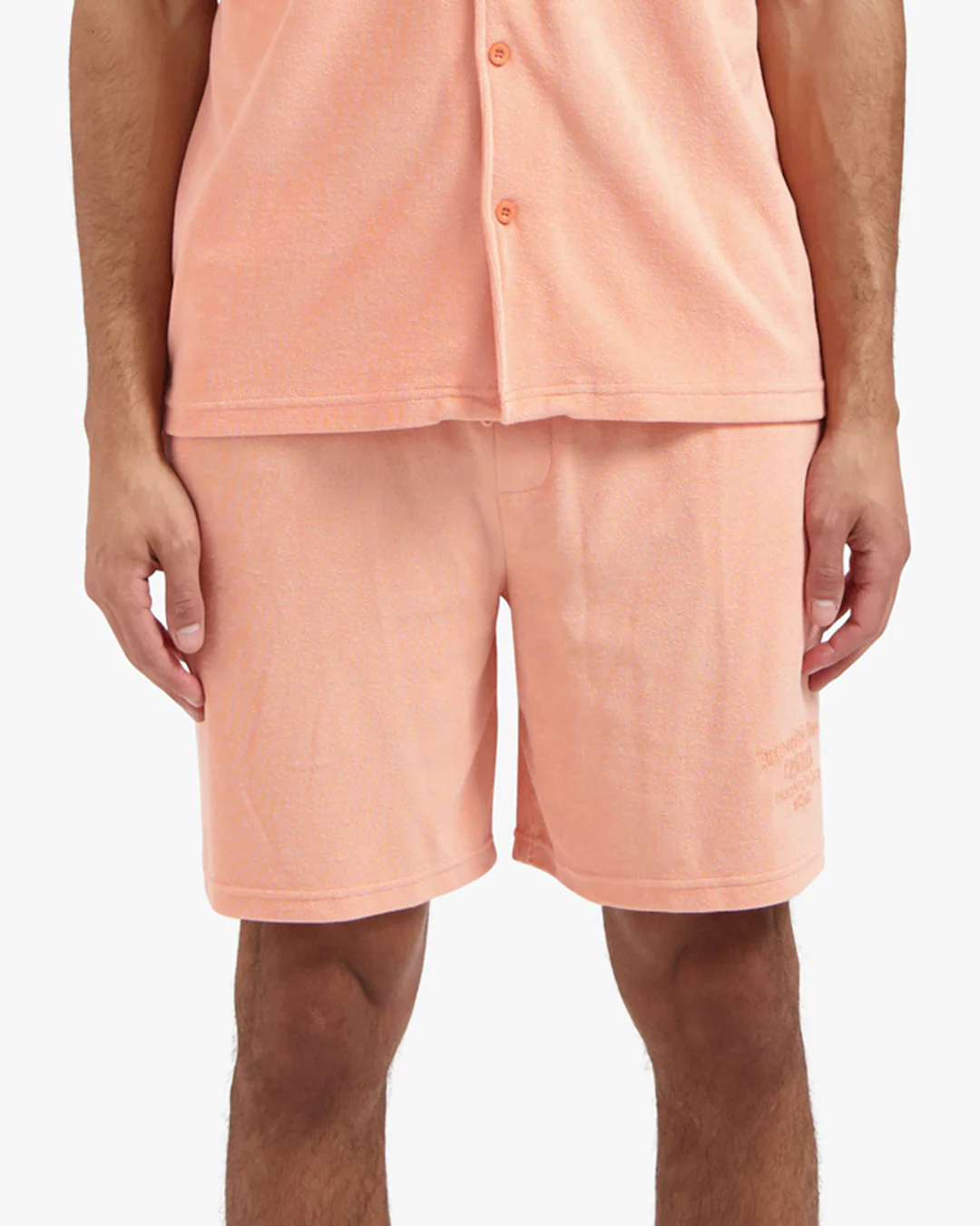 CROYEZ FRATERNITÉ TOWELLING SHORTS | PEACH - Image 3