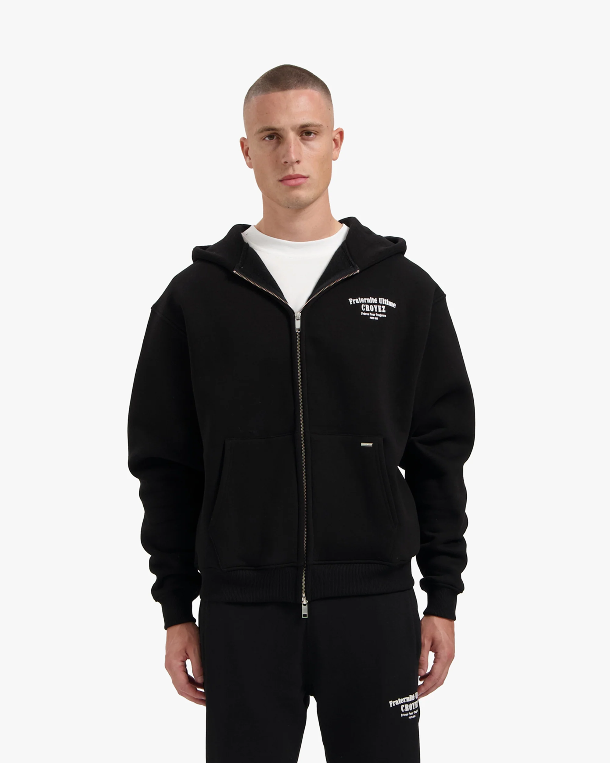 CROYEZ FRATERNITÉ ZIP-HOODIE | BLACK - Image 3