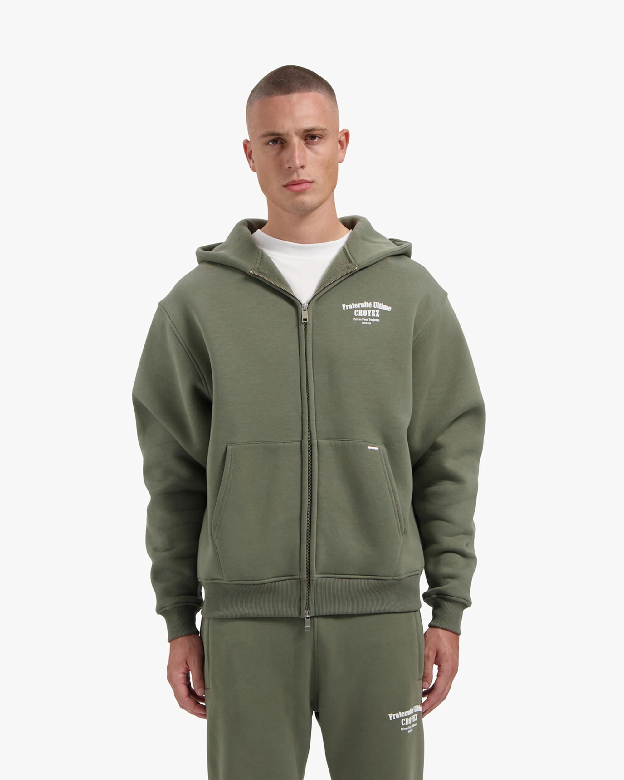 CROYEZ FRATERNITÉ ZIP-HOODIE | DUSTY OLIVE - Image 3