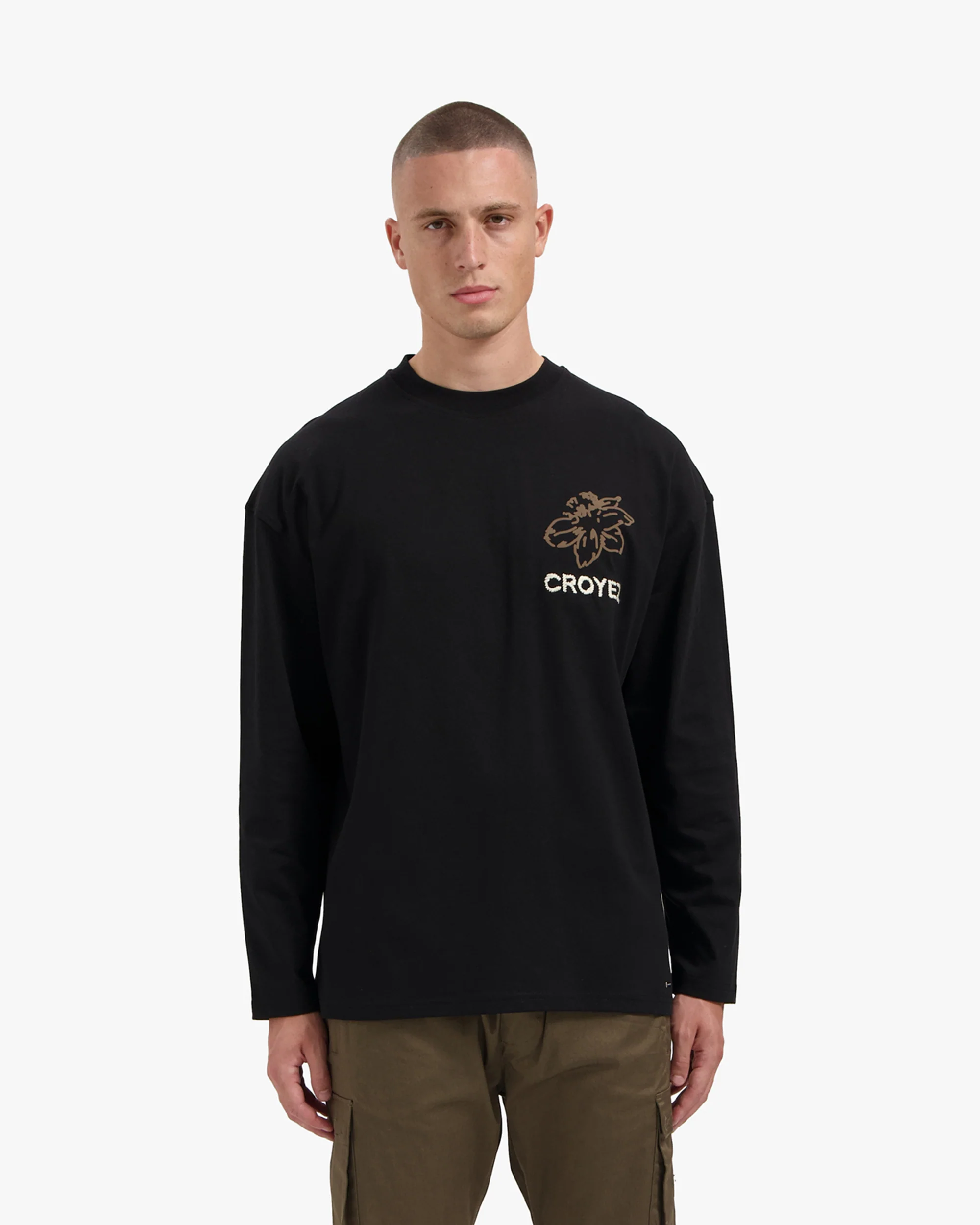 CROYEZ GARDENER LONGSLEEVE T-SHIRT | BLACK - Image 3