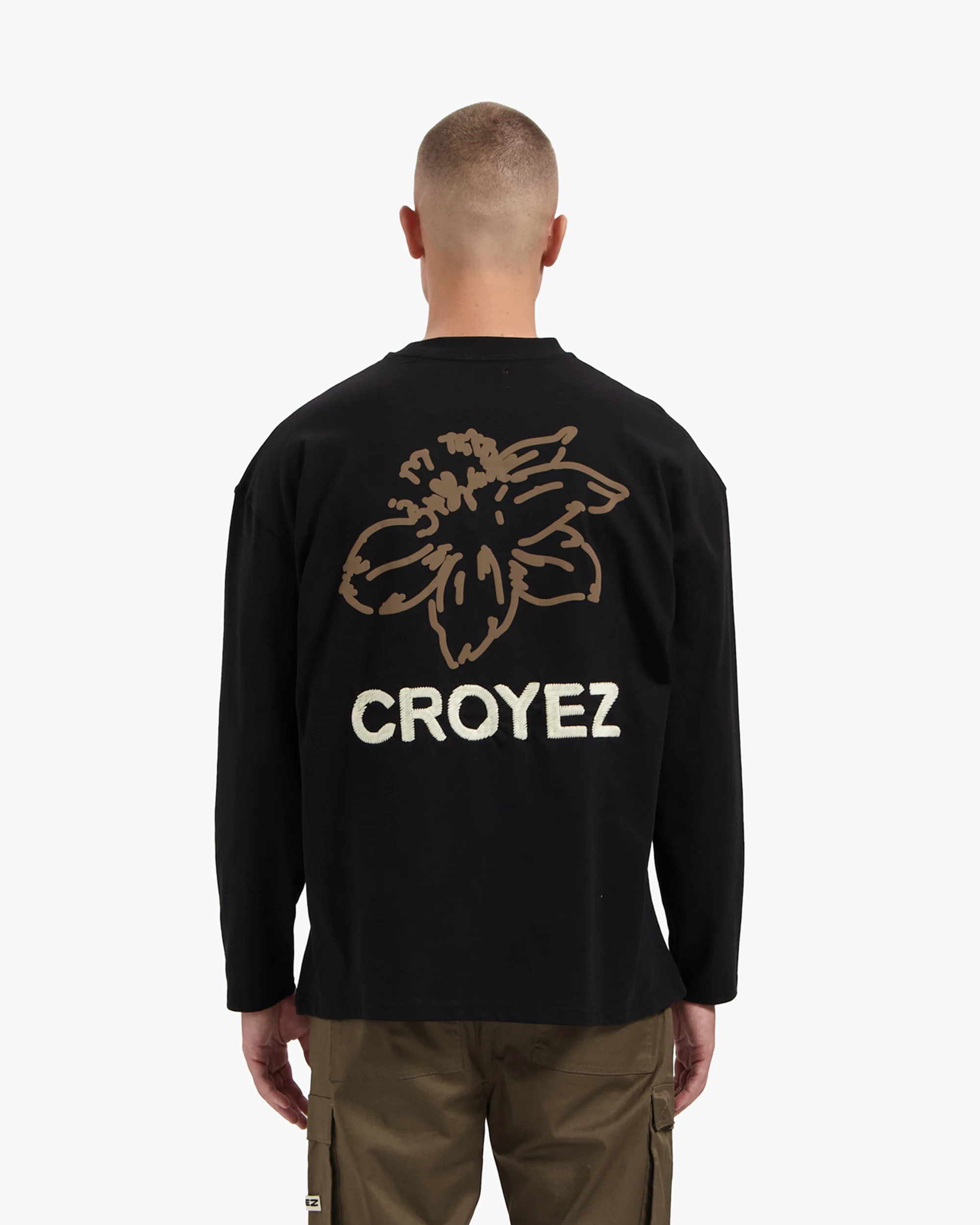 CROYEZ GARDENER LONGSLEEVE T-SHIRT | BLACK - Image 4