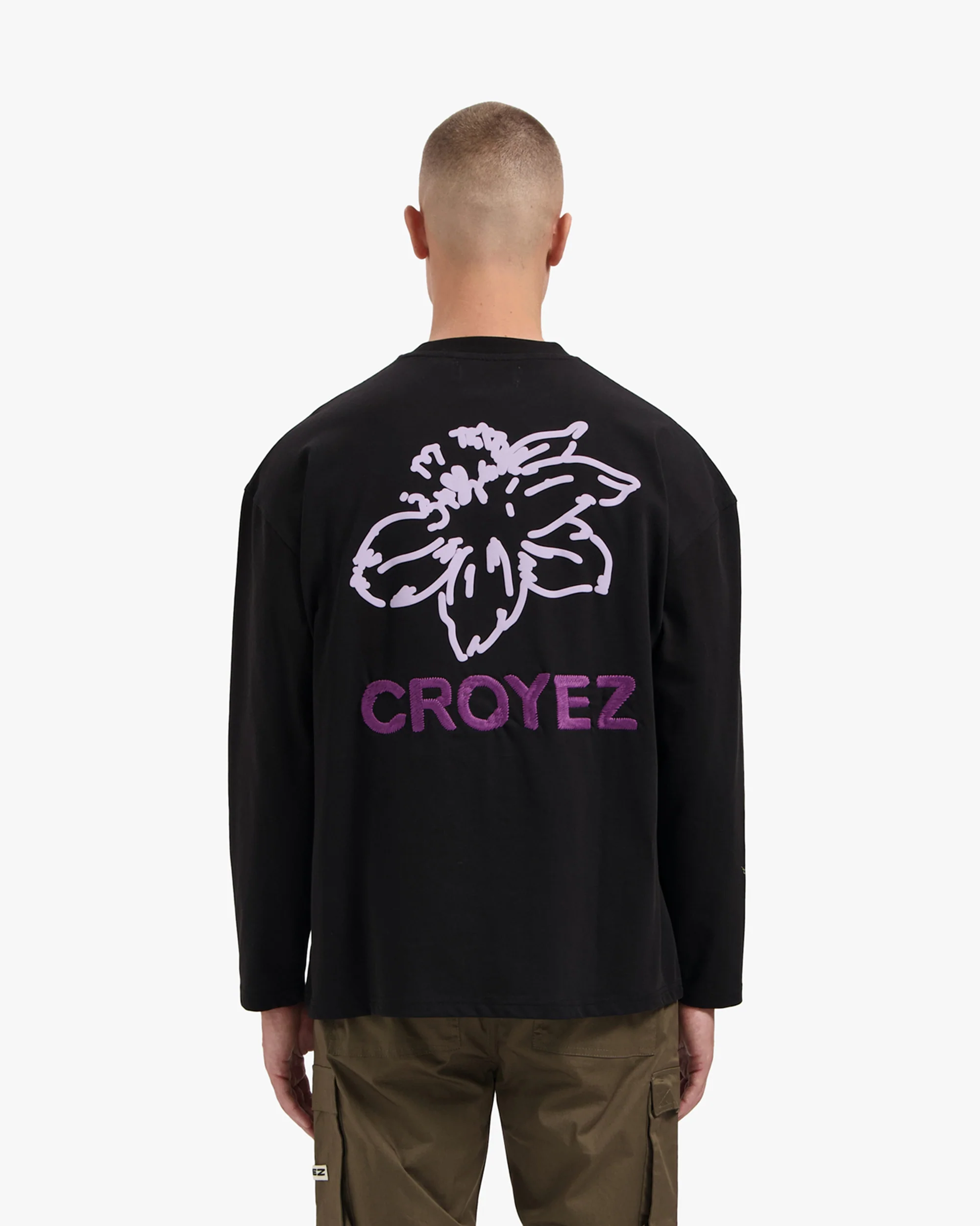 CROYEZ GARDENER LONGSLEEVE T-SHIRT | BLACK/PURPLE - Image 4