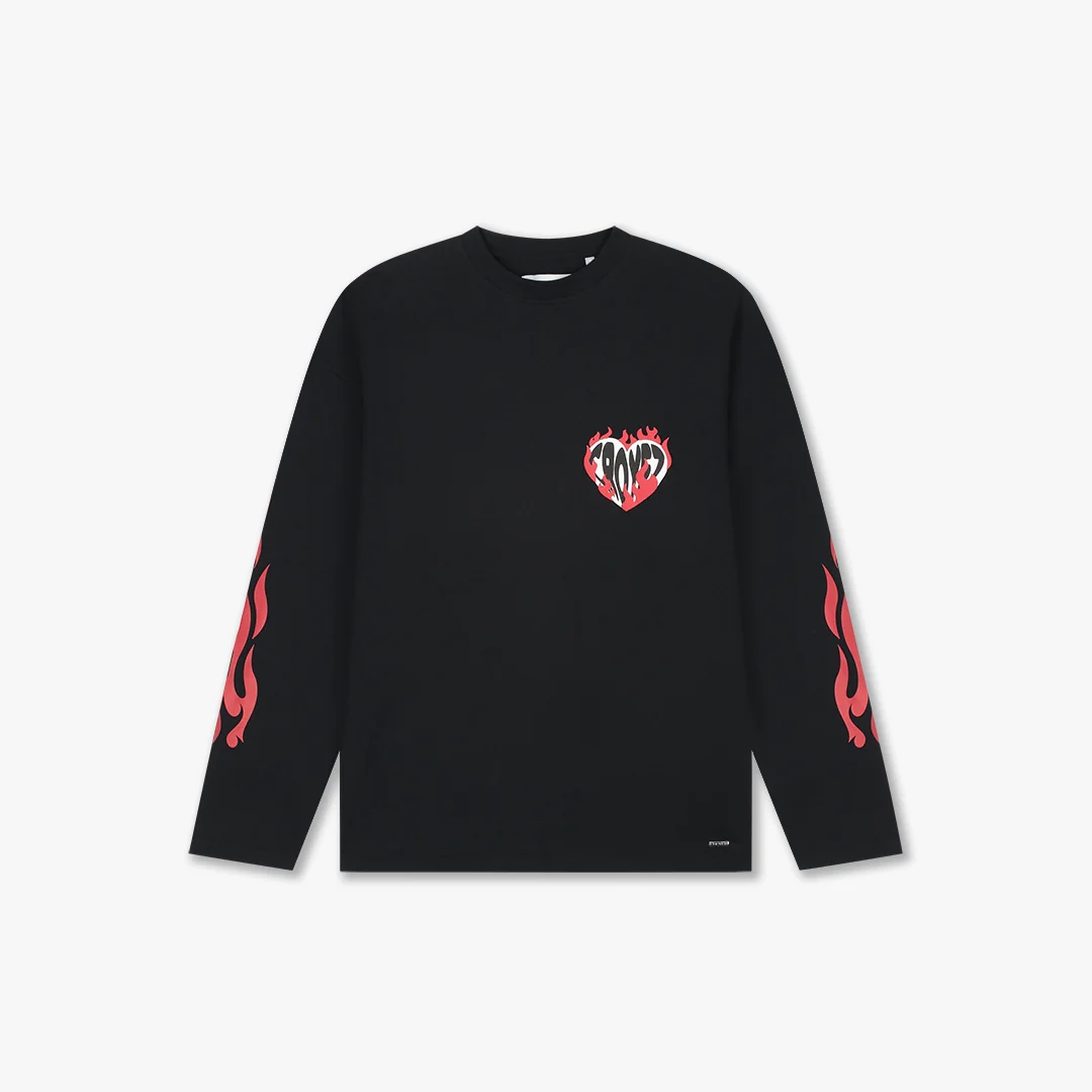 Croyez Heart On Fire Longsleeve | Vintage Black
