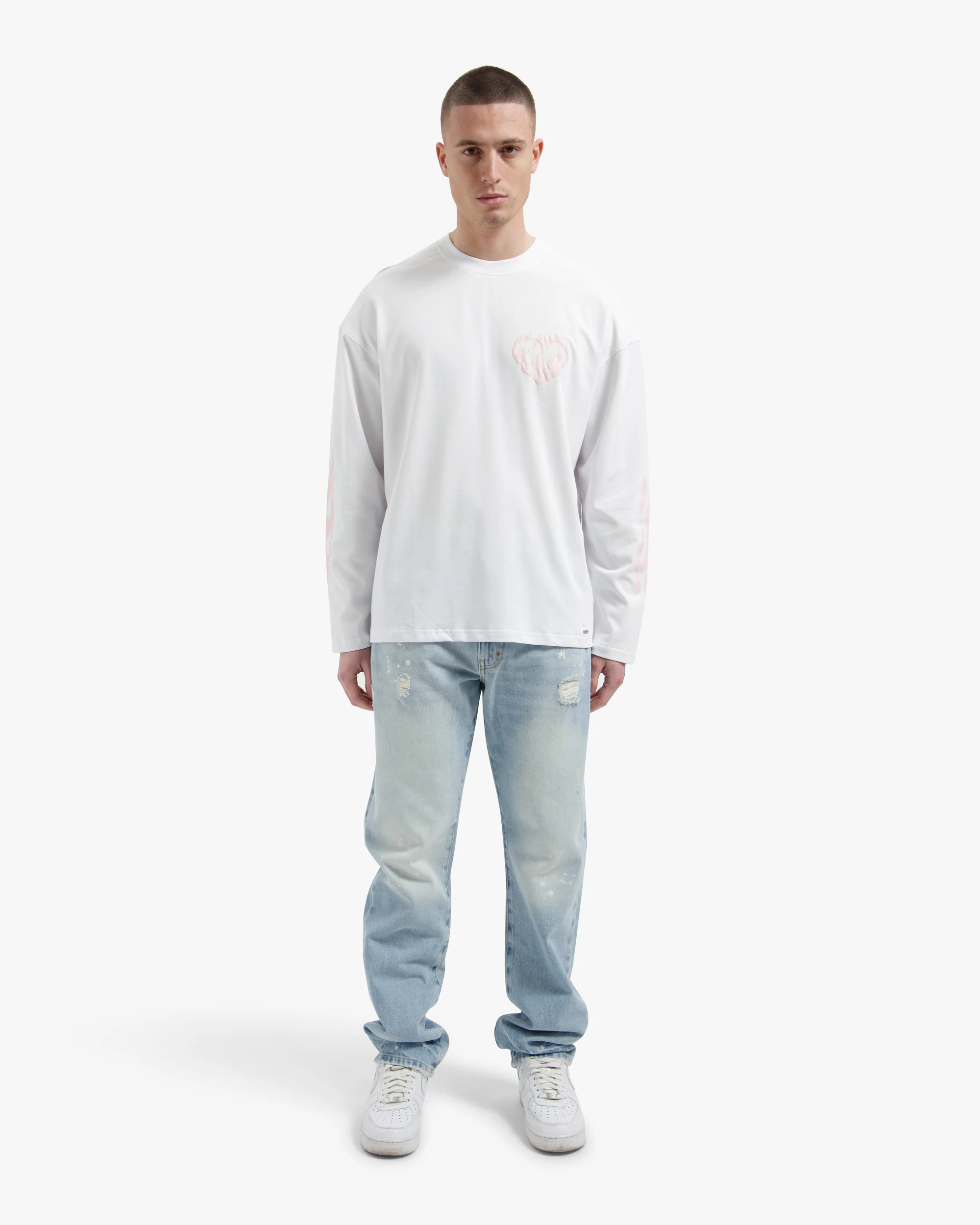 Croyez Heart On Fire Longsleeve | White/Pink - Image 5