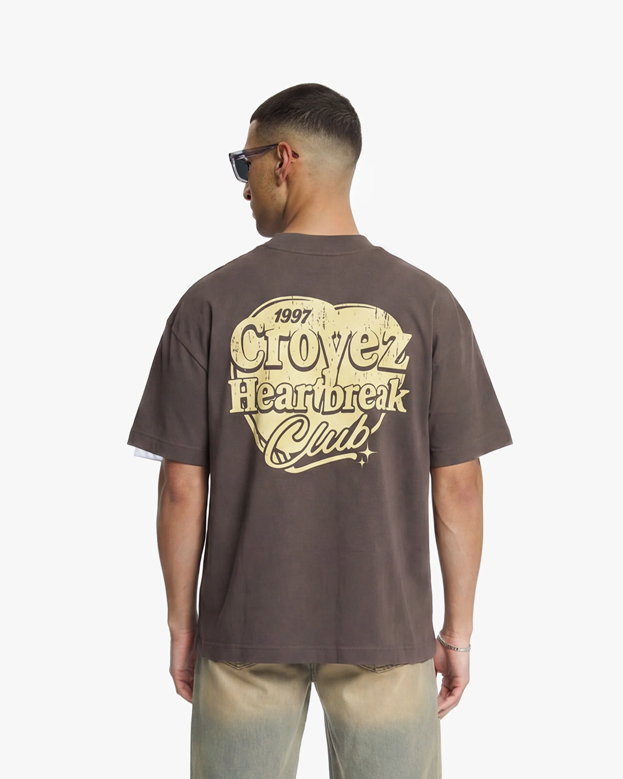 Croyez Heartbreak Club T-Shirt | Washed Brown - Image 4
