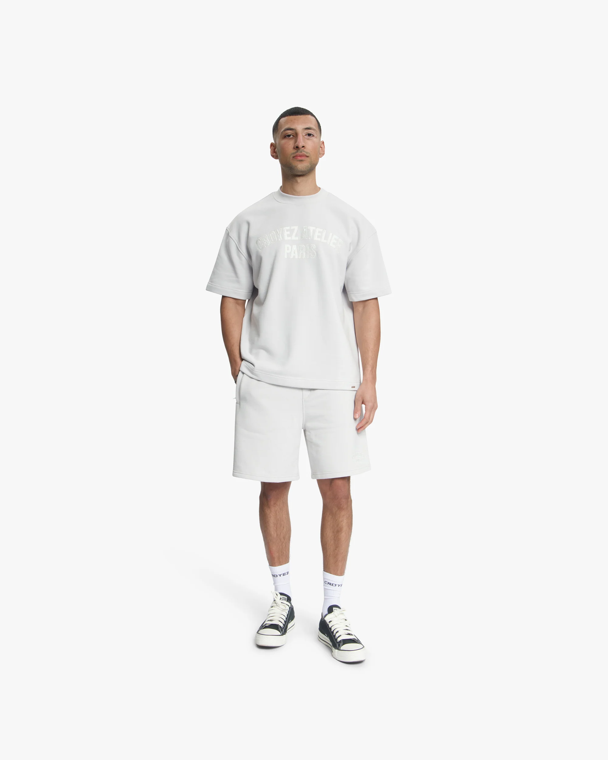 Croyez Heavyweight Atelier Shorts | Light Grey - Image 5
