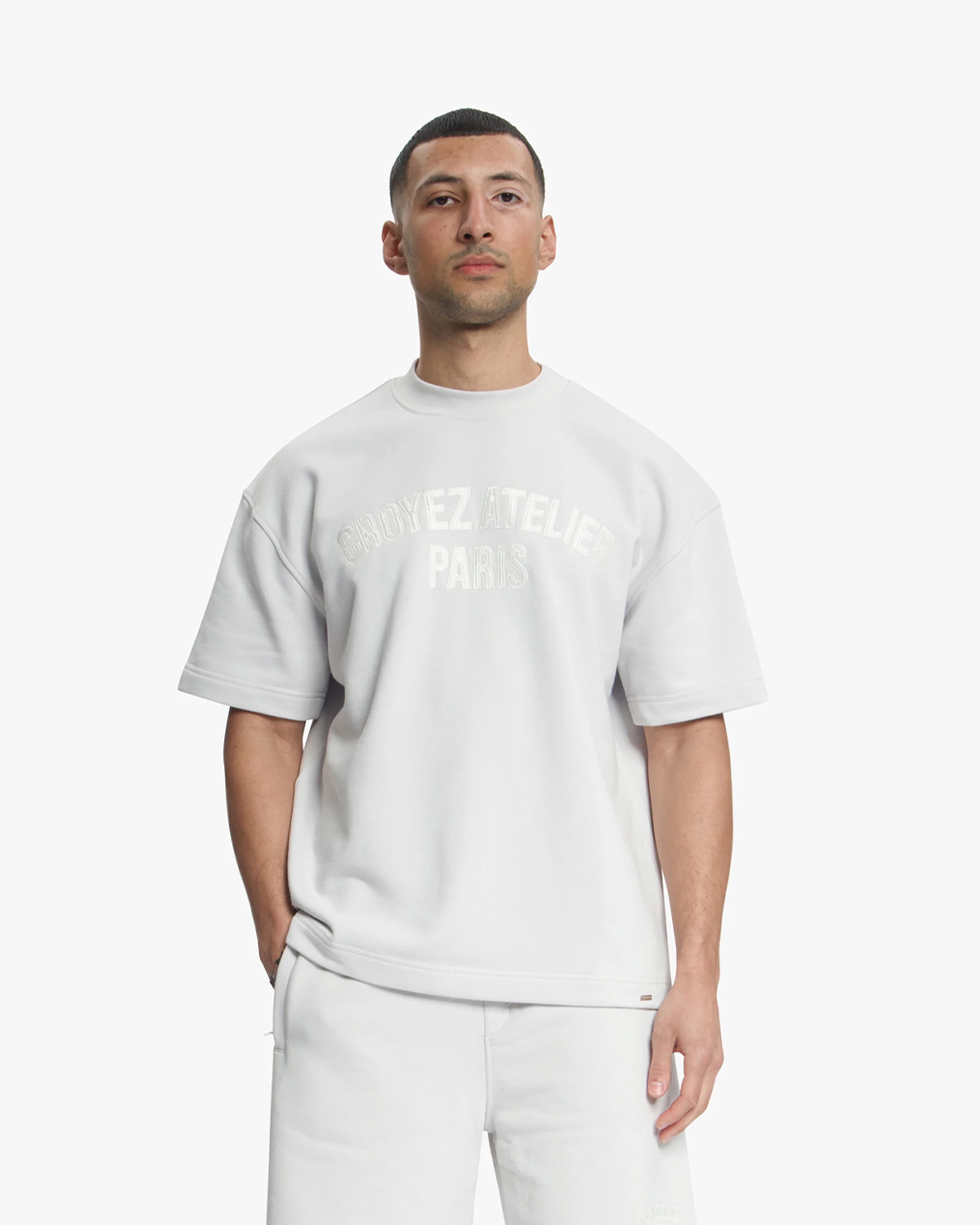 Croyez Heavyweight Atelier T-Shirt | Light Grey - Image 3