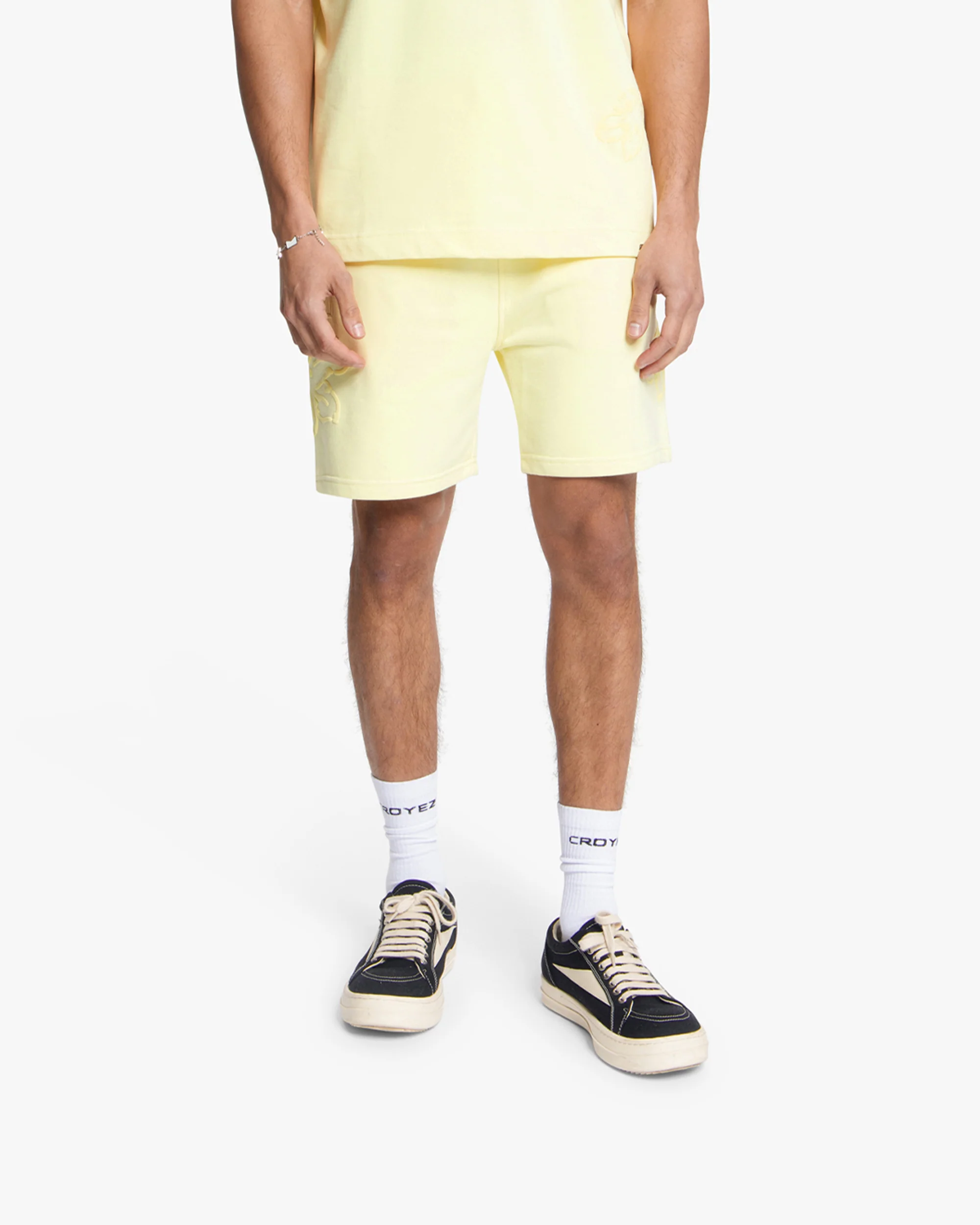 Croyez Initial Flower Shorts | Butter Yellow - Image 3