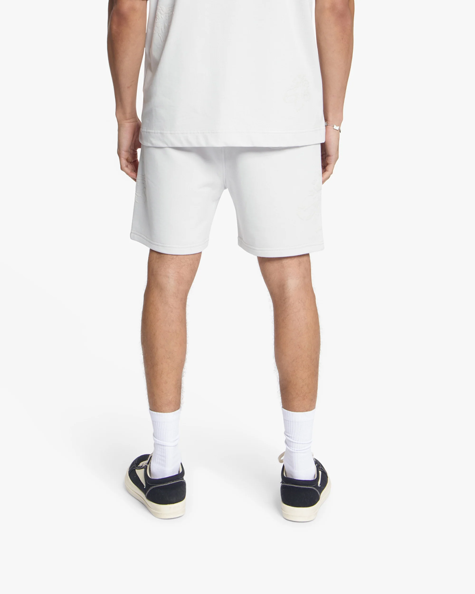 Croyez Initial Flower Shorts | Light Grey - Image 4