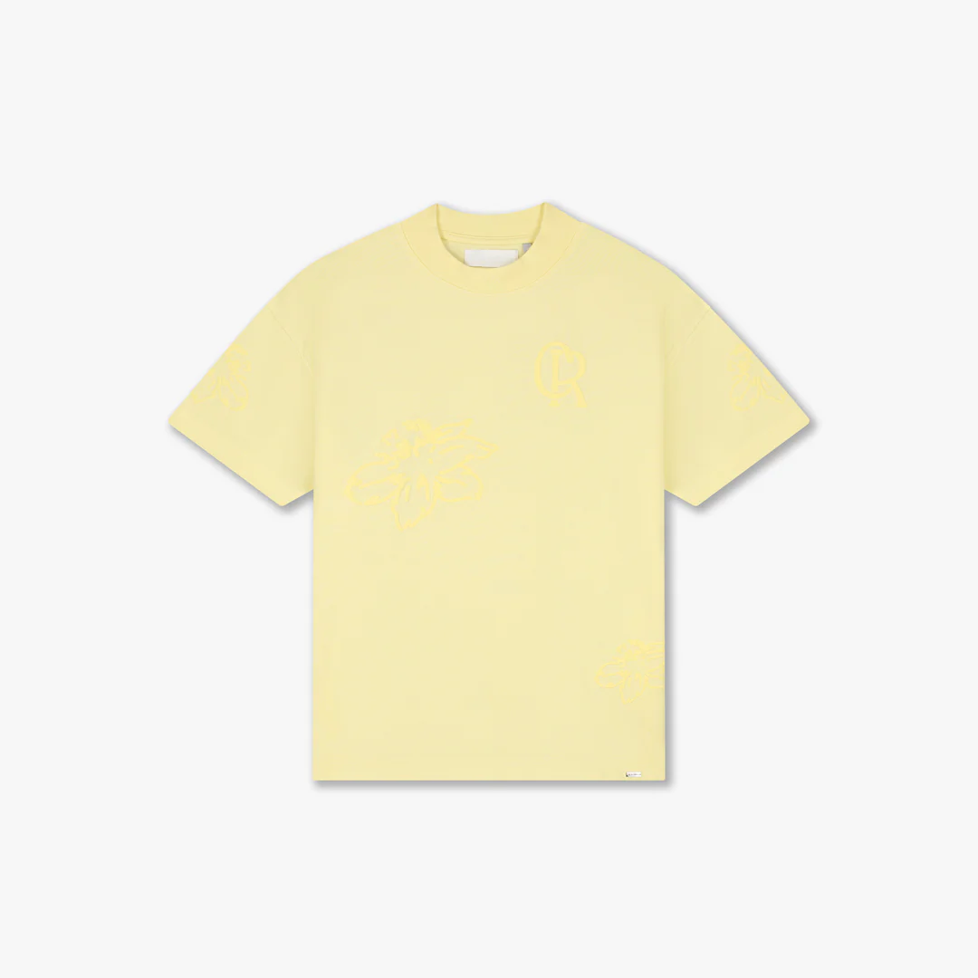 Croyez Initial Flower T-Shirt | Butter Yellow