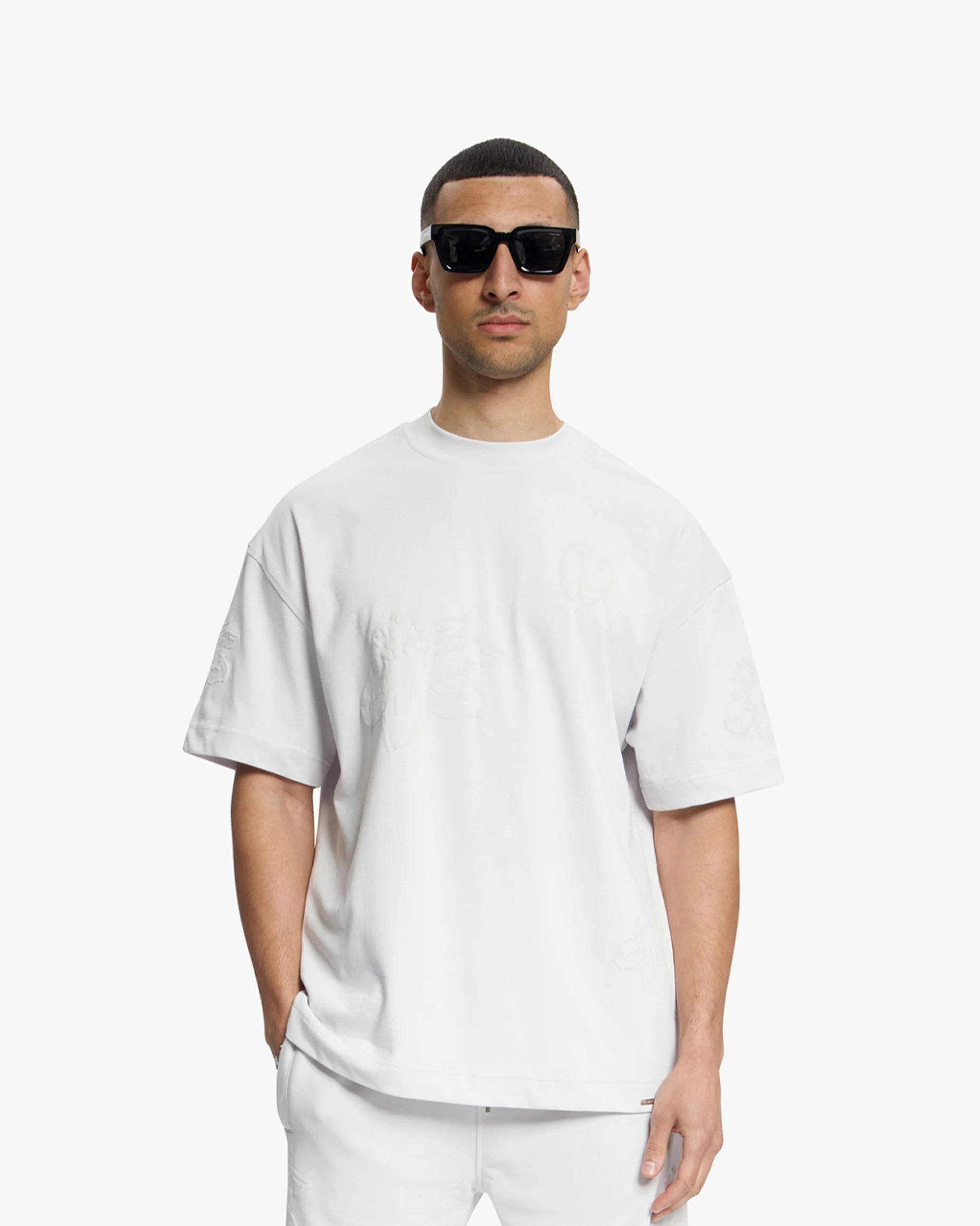 Croyez Initial Flower T-Shirt | Light Grey - Image 3