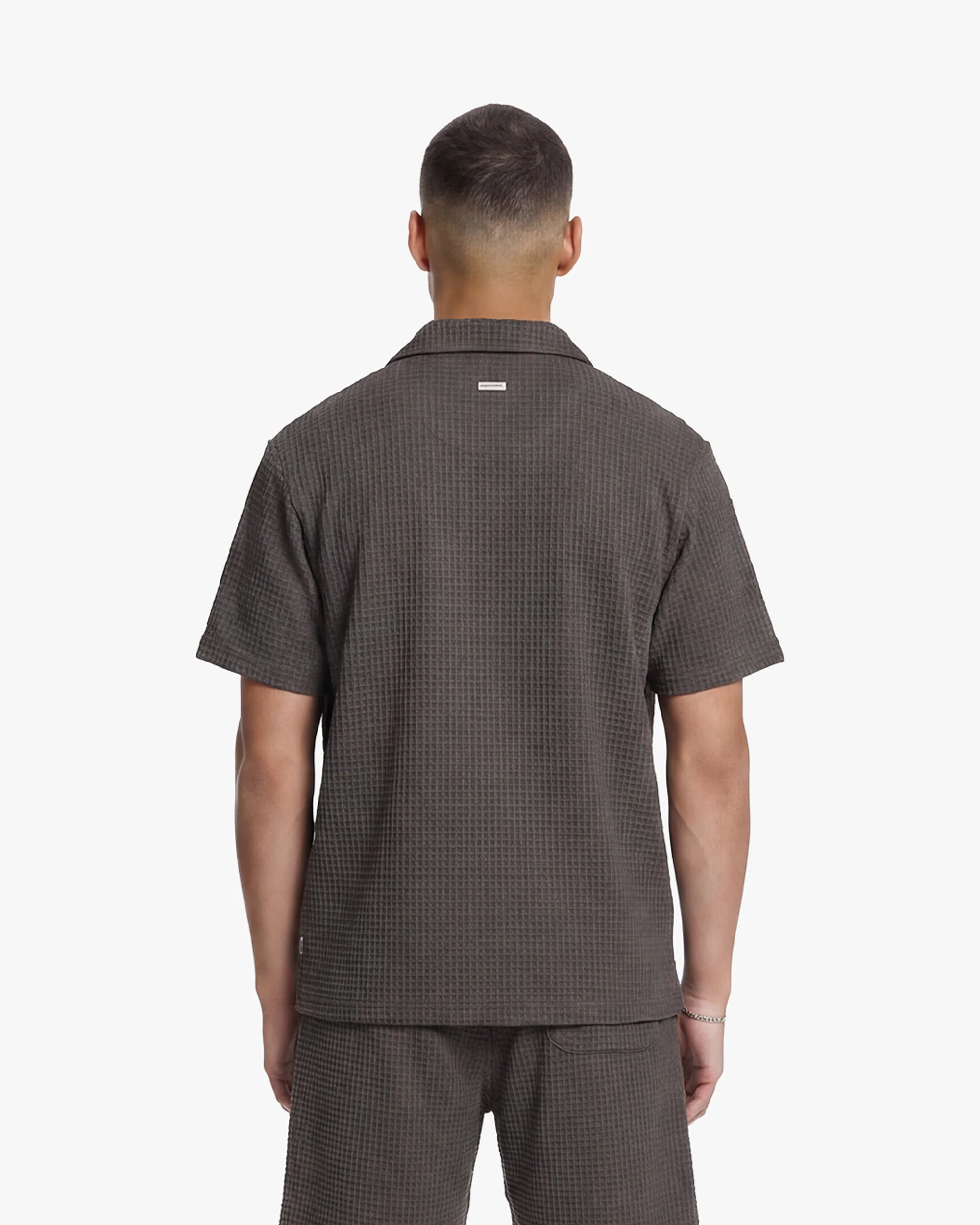 Croyez Initial Waffle Shirt | Washed Brown - Image 4
