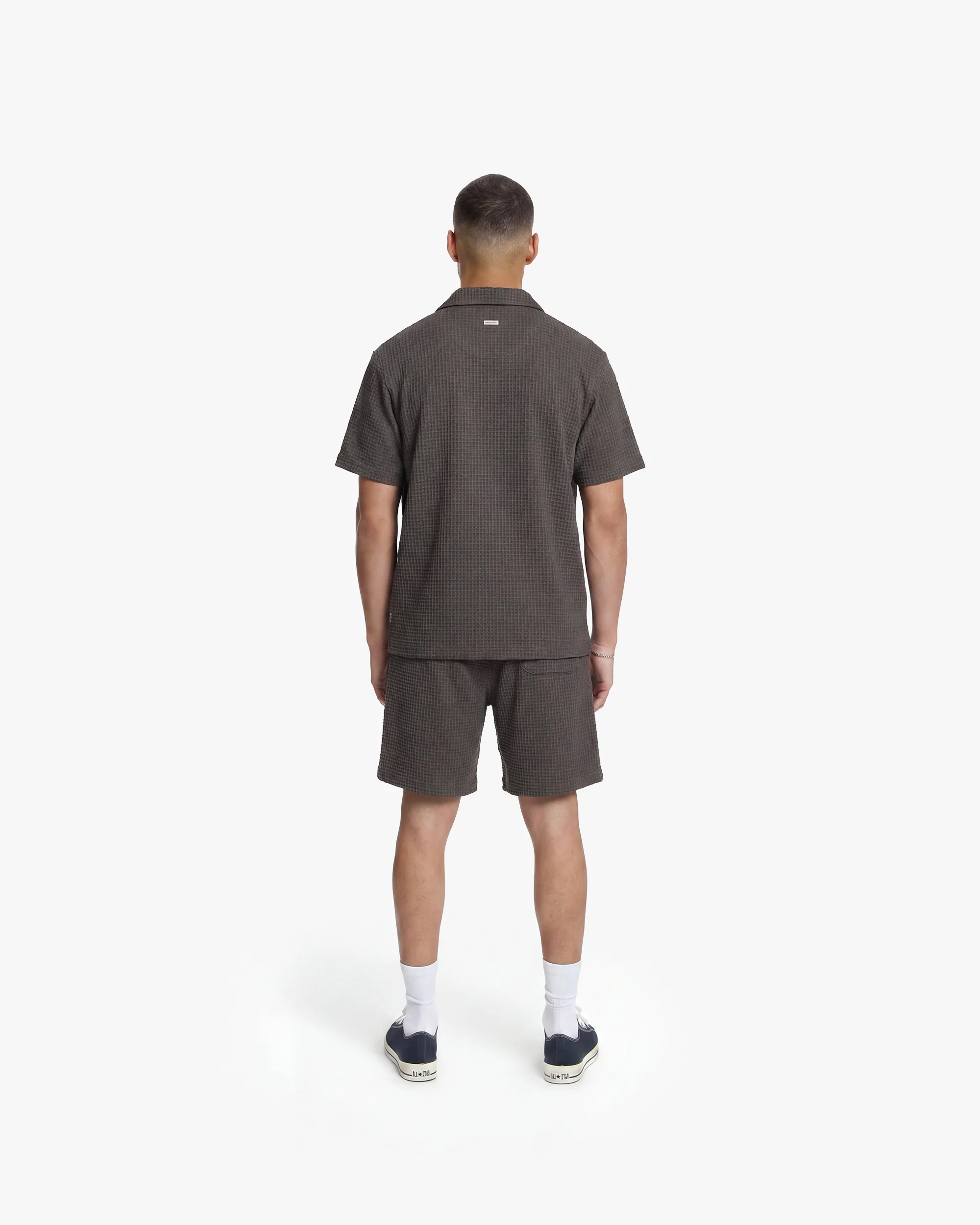 Croyez Initial Waffle Shirt | Washed Brown - Image 6