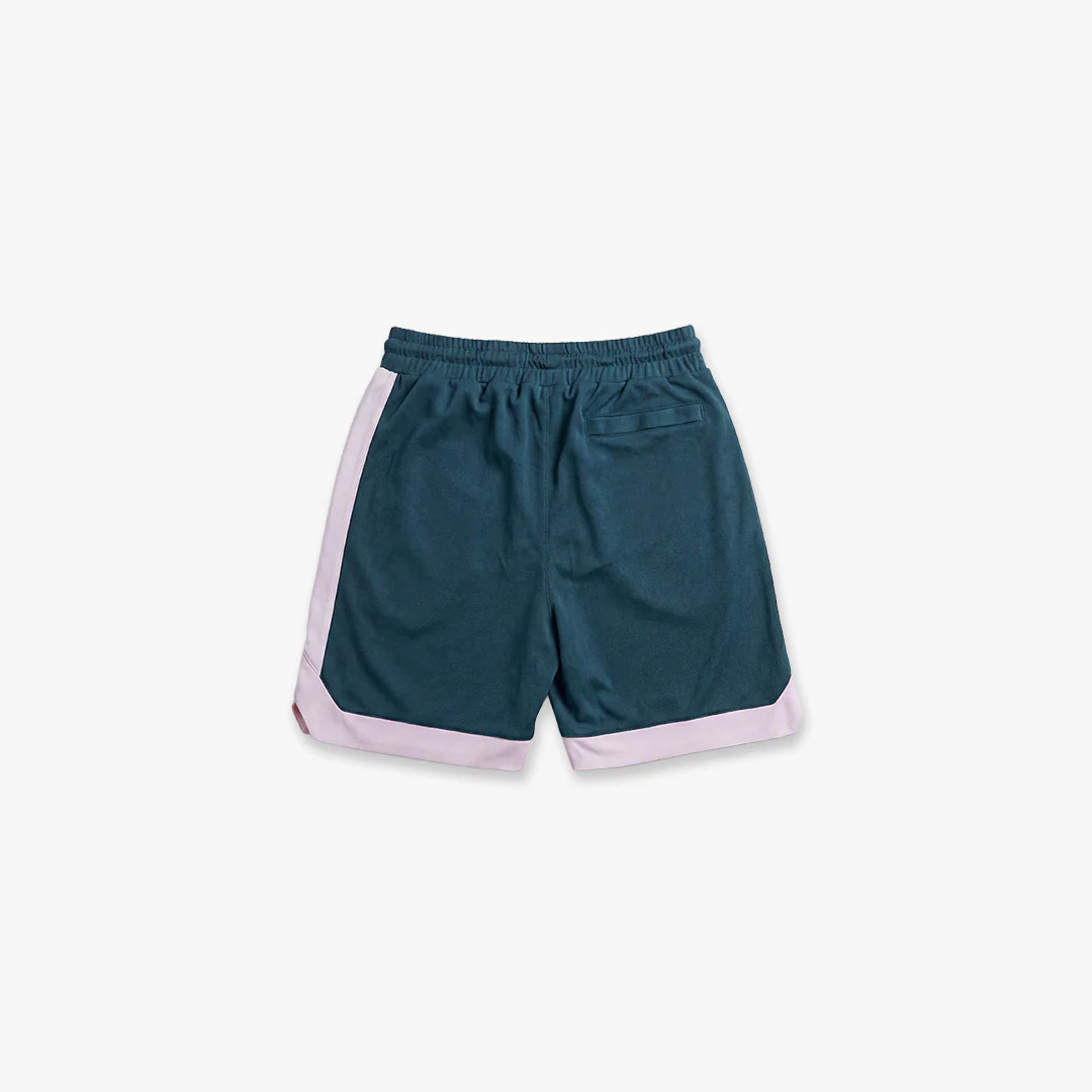 Croyez Jersey Sport Shorts | Dark Teal/Pink - Image 2