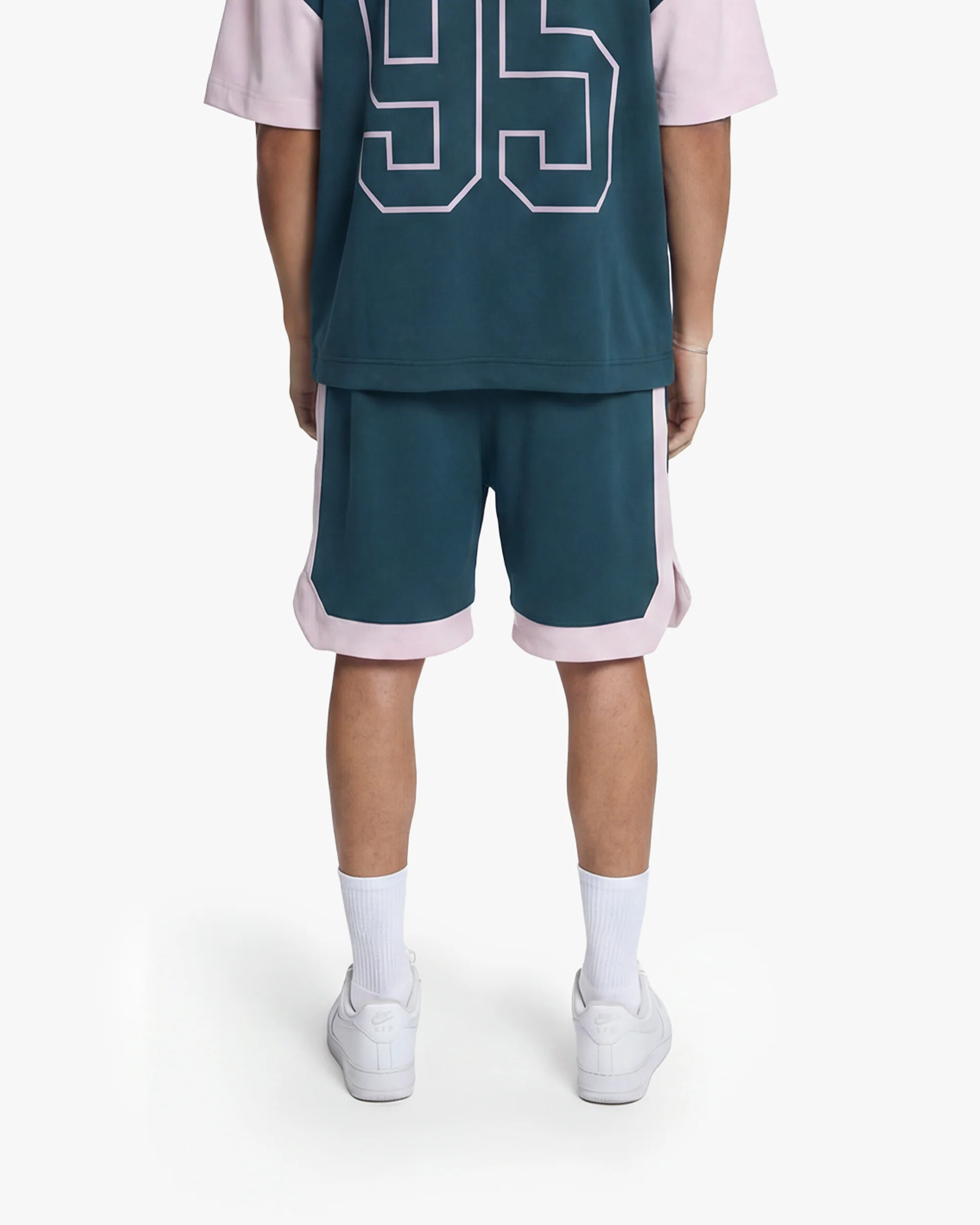 Croyez Jersey Sport Shorts | Dark Teal/Pink - Image 4