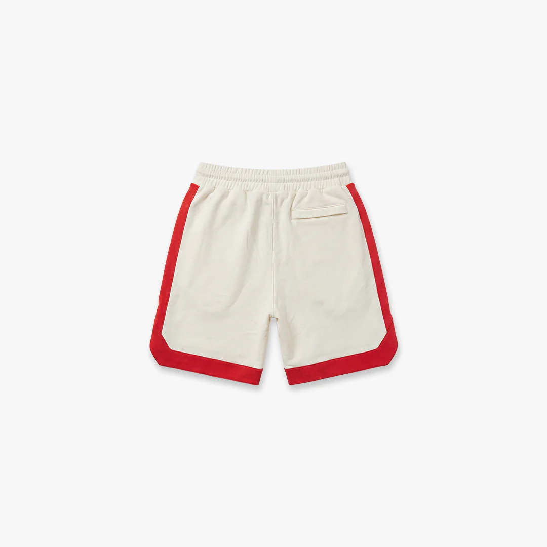 Croyez Jersey Sport Shorts | Off-White/Red - Image 2
