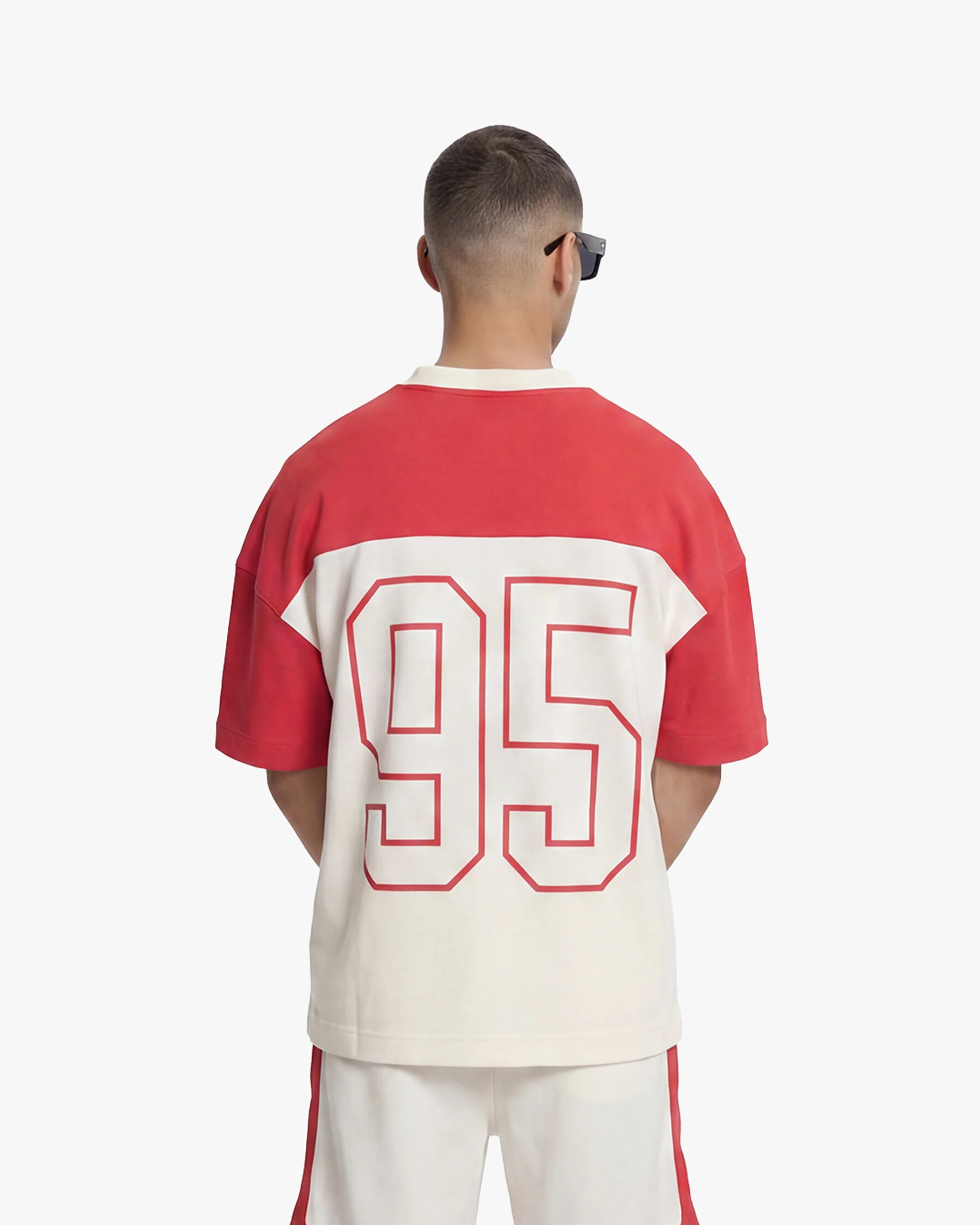 Croyez Jersey Sport T-Shirt | Off-White/Red - Image 4