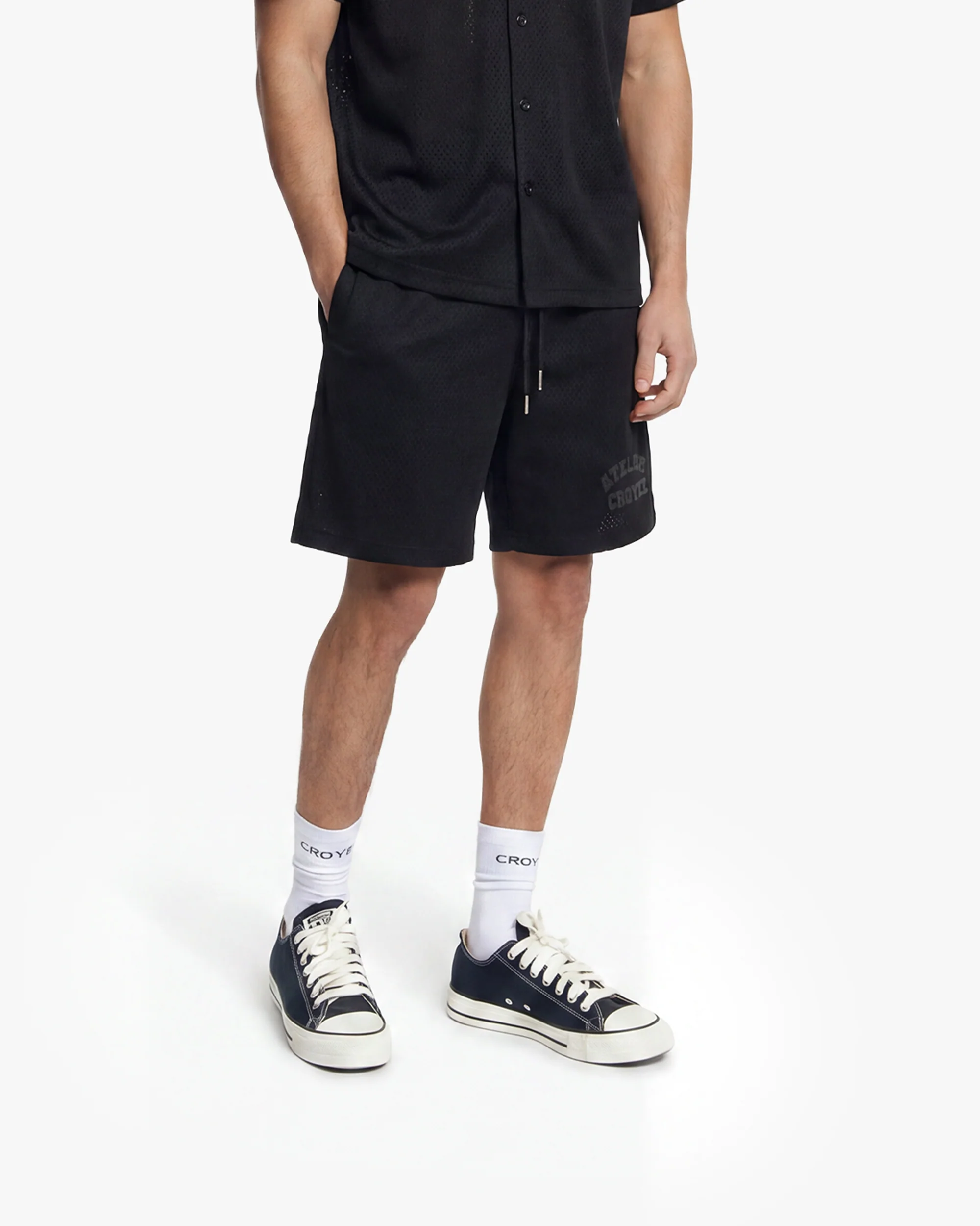 Croyez Mesh Atelier Shorts | Black - Image 3