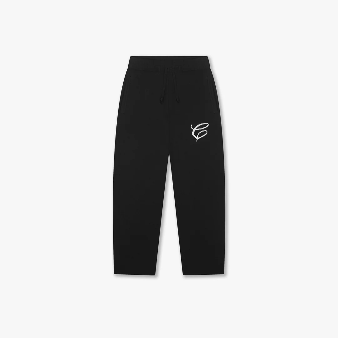 CROYEZ MINI ESSENCE KNIT STRAIGHT PANTS | BLACK