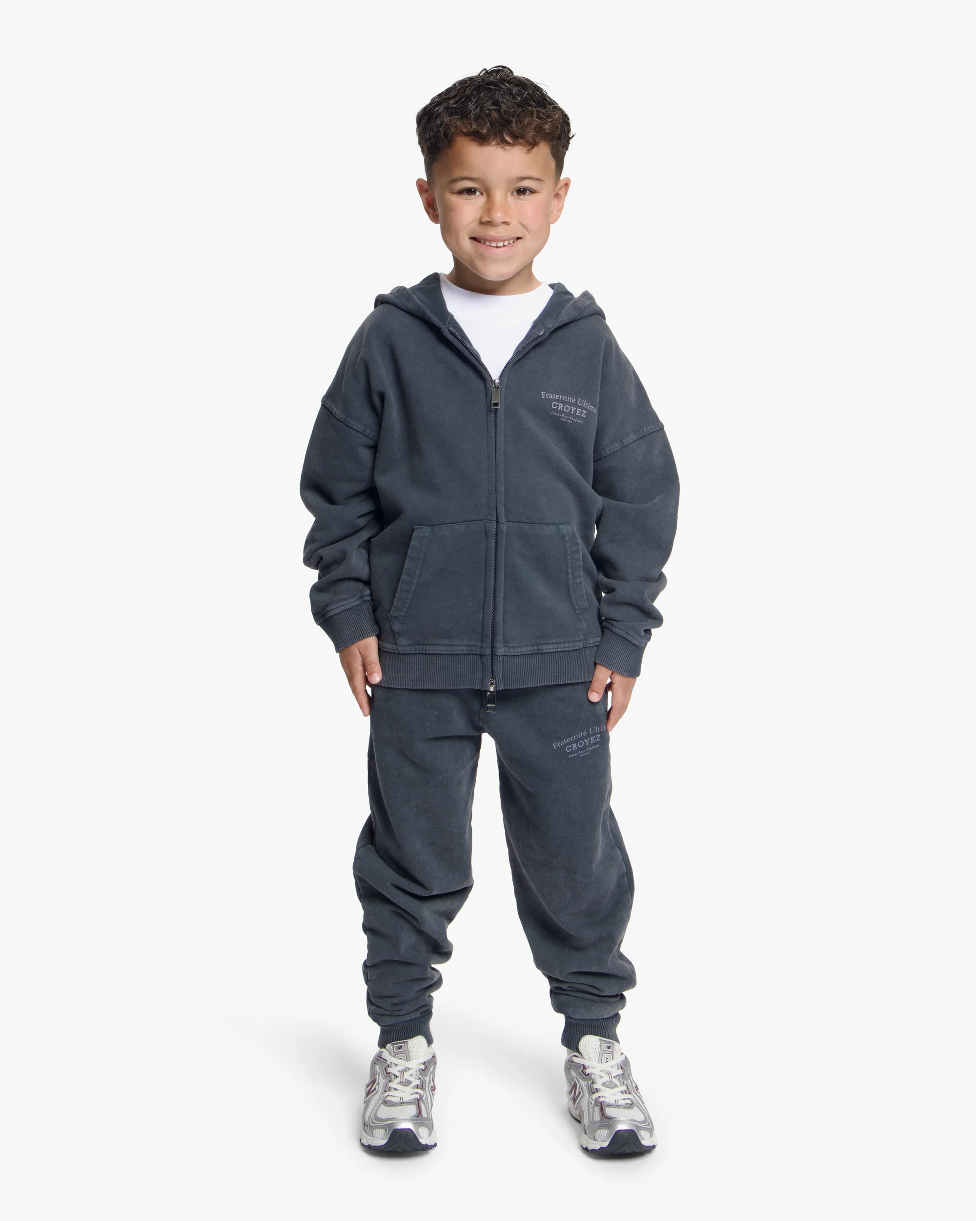 Croyez Mini Fraternité Zip Hoodie | Acid Wash/White - Image 3