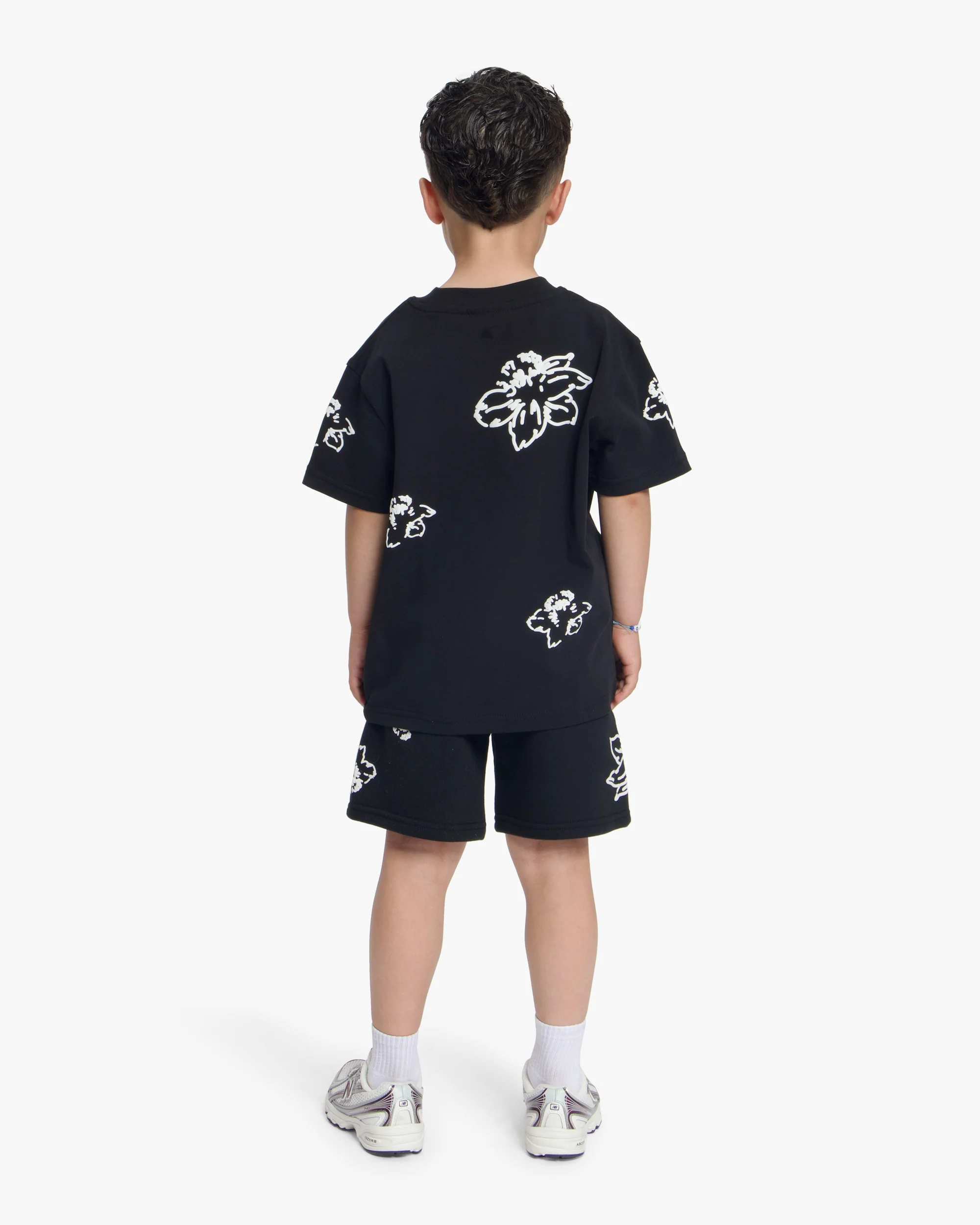 Croyez Mini Initial Flower Shorts | Black/White - Image 4